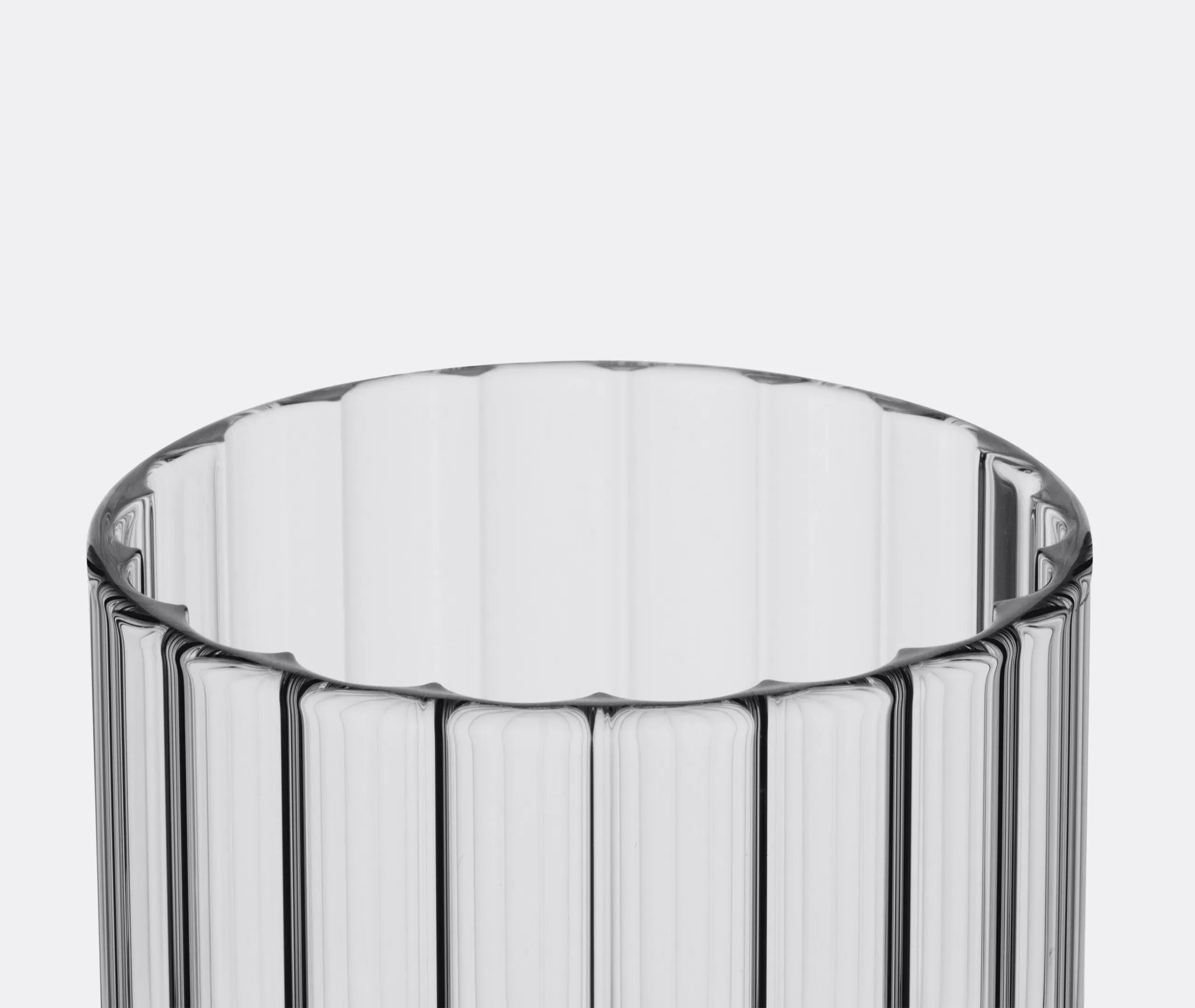 Water Goblet Set with Fluted Design - Clear Glass