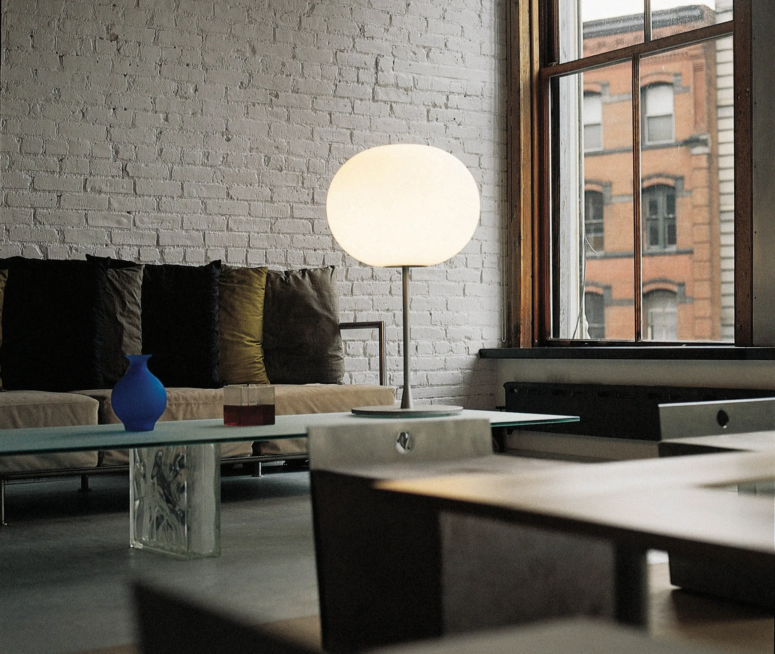 Glo-Ball Table 1 Lamp with Dimmer - Silver, Steel