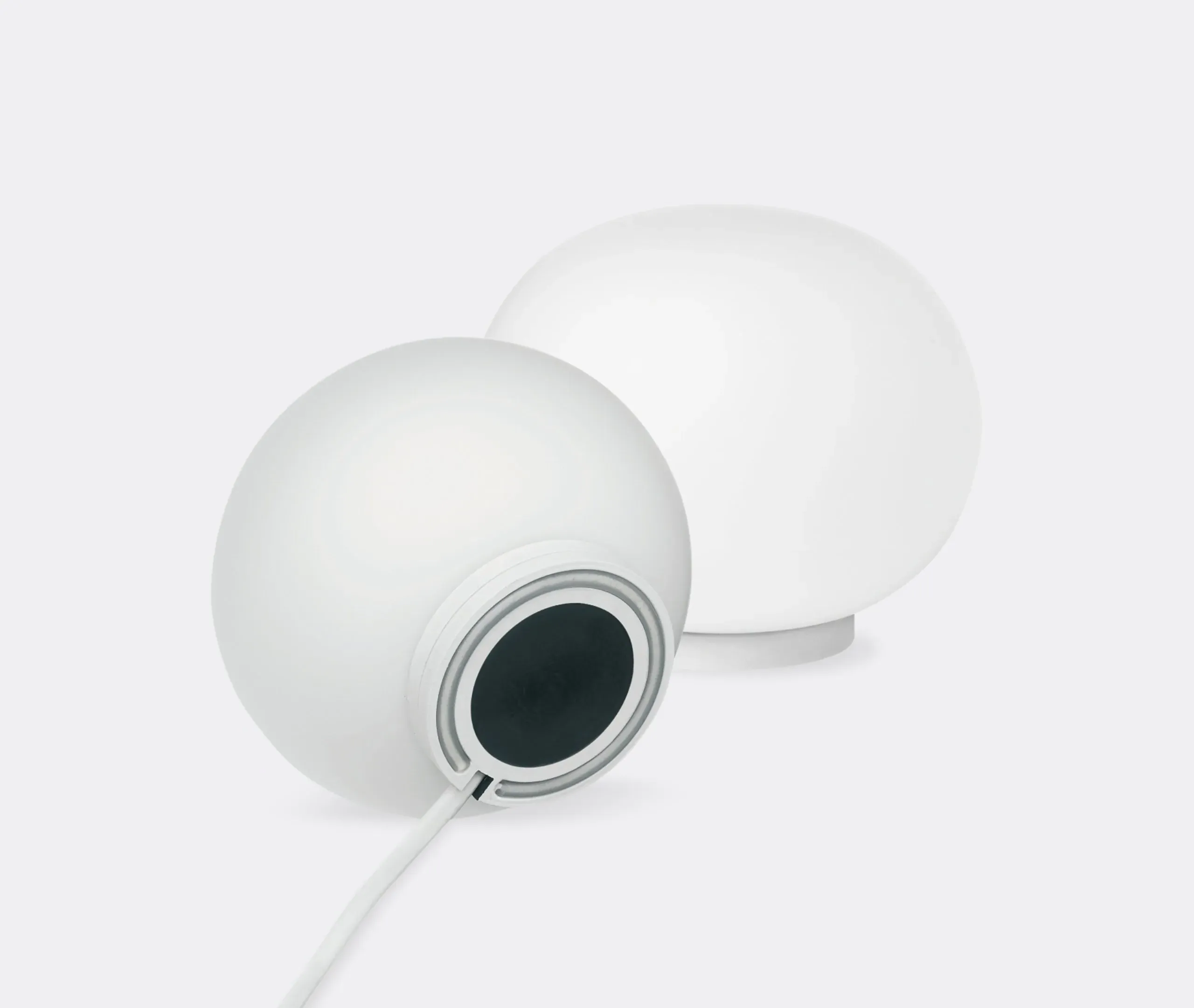 Mini Table Lamp with UK Plug - White, Glass