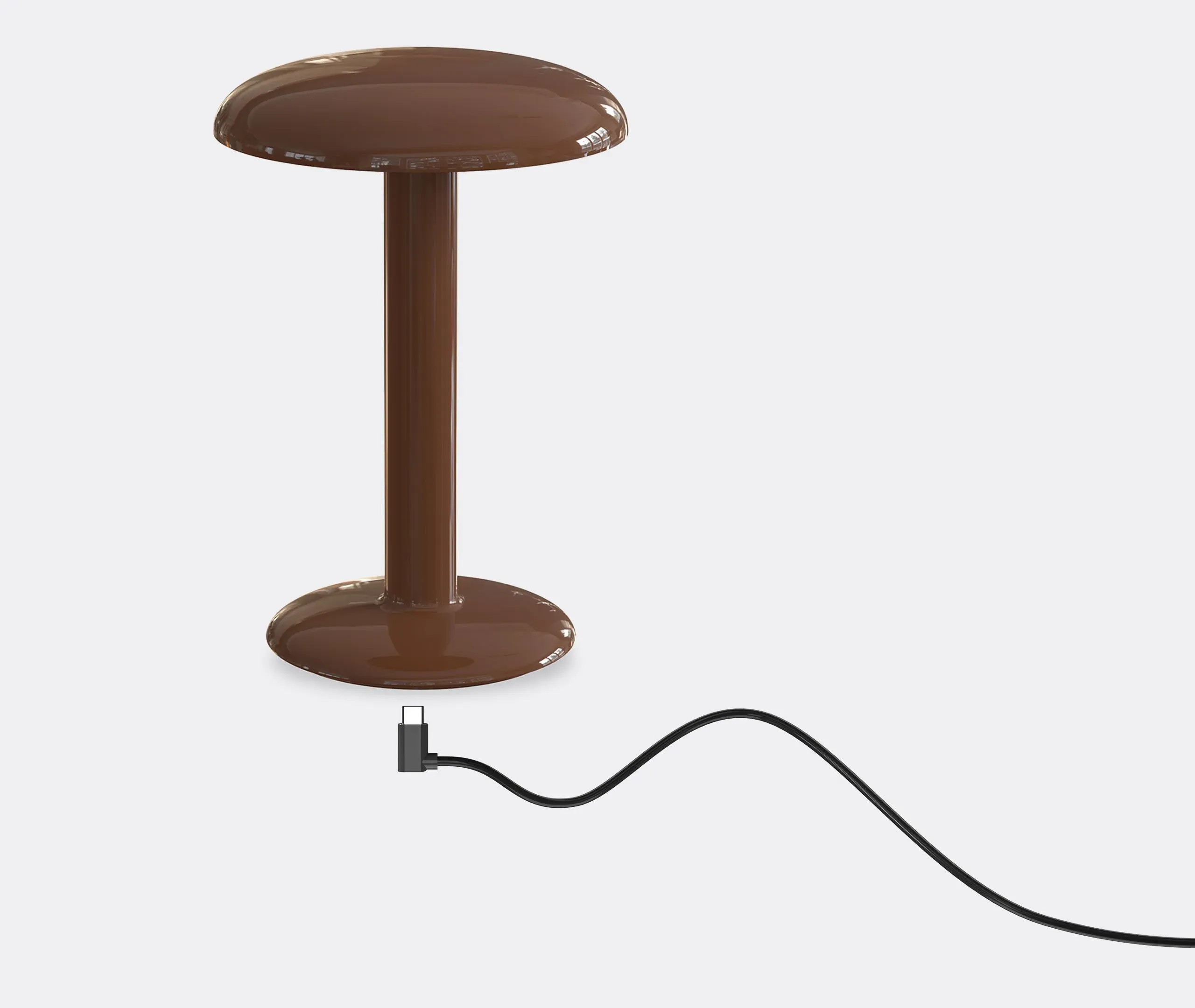 Portable Table Lamp with Battery - Brown, Aluminum