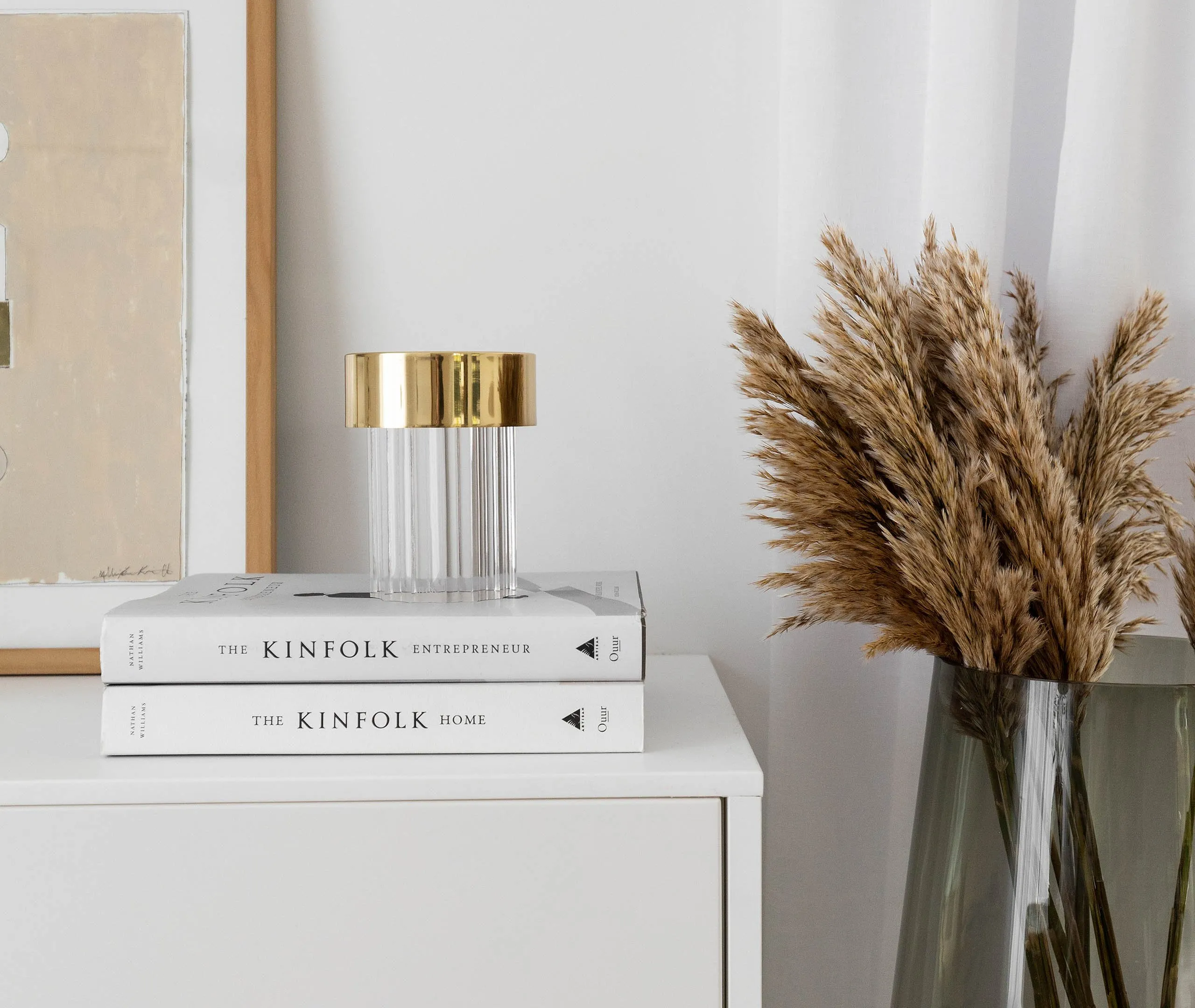 Portable Table Lamp with Dimmer - Brass, Crystal