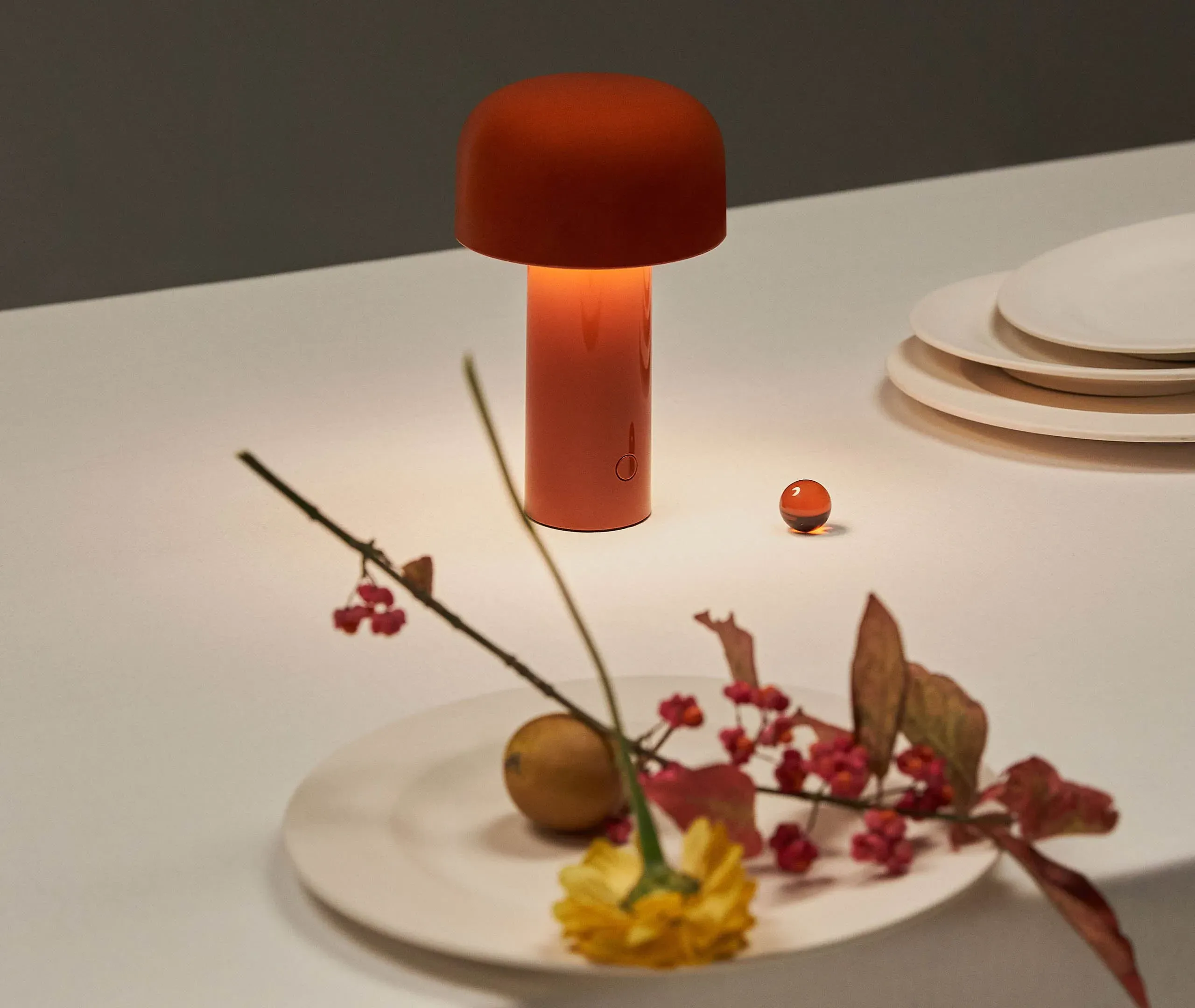 Portable Table Lamp with Dimmer - Brick Red