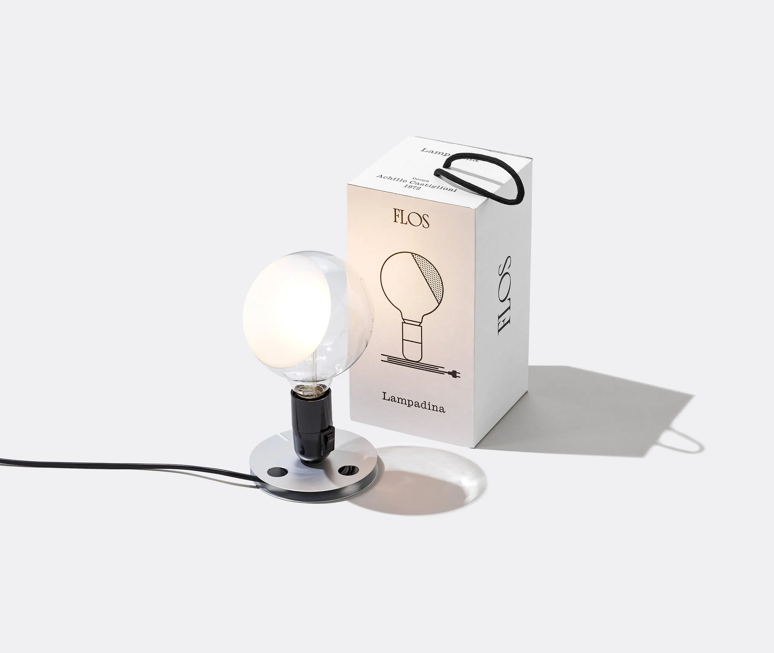 Table Lamp with EU Plug - Black, Glass