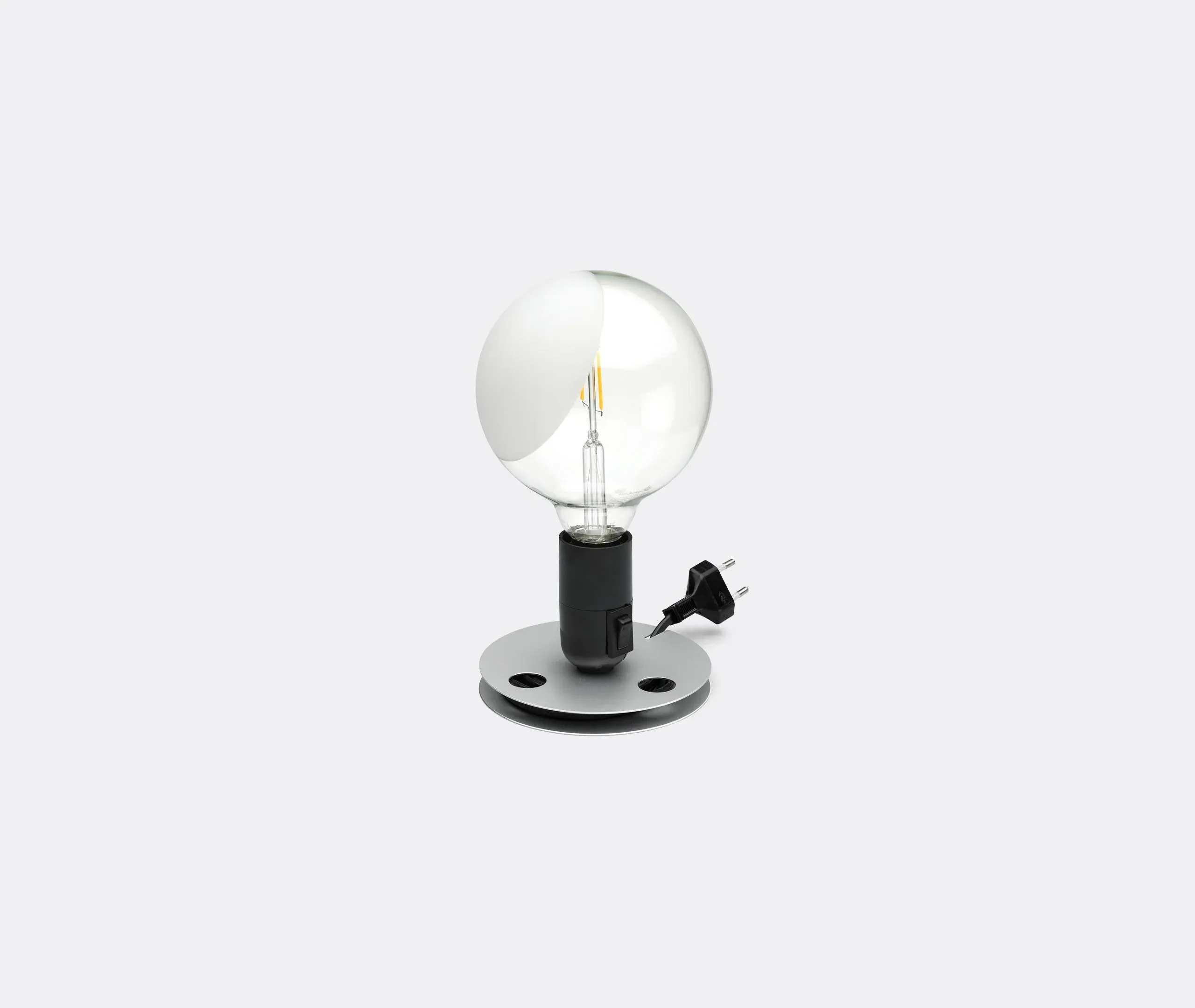 Table Lamp with UK Plug - Black, Glass image