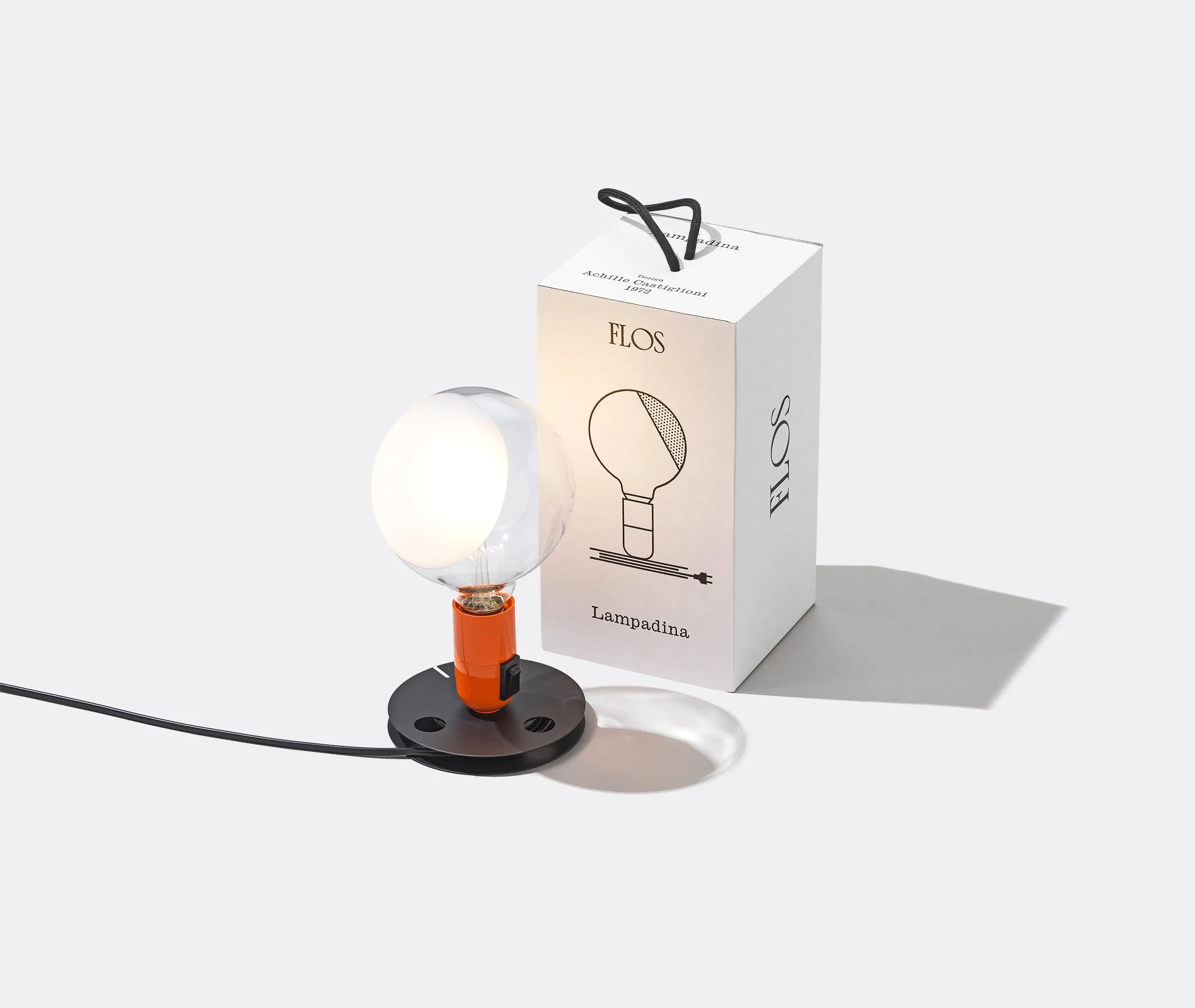 Table Lamp with UK Plug - Orange, Glass