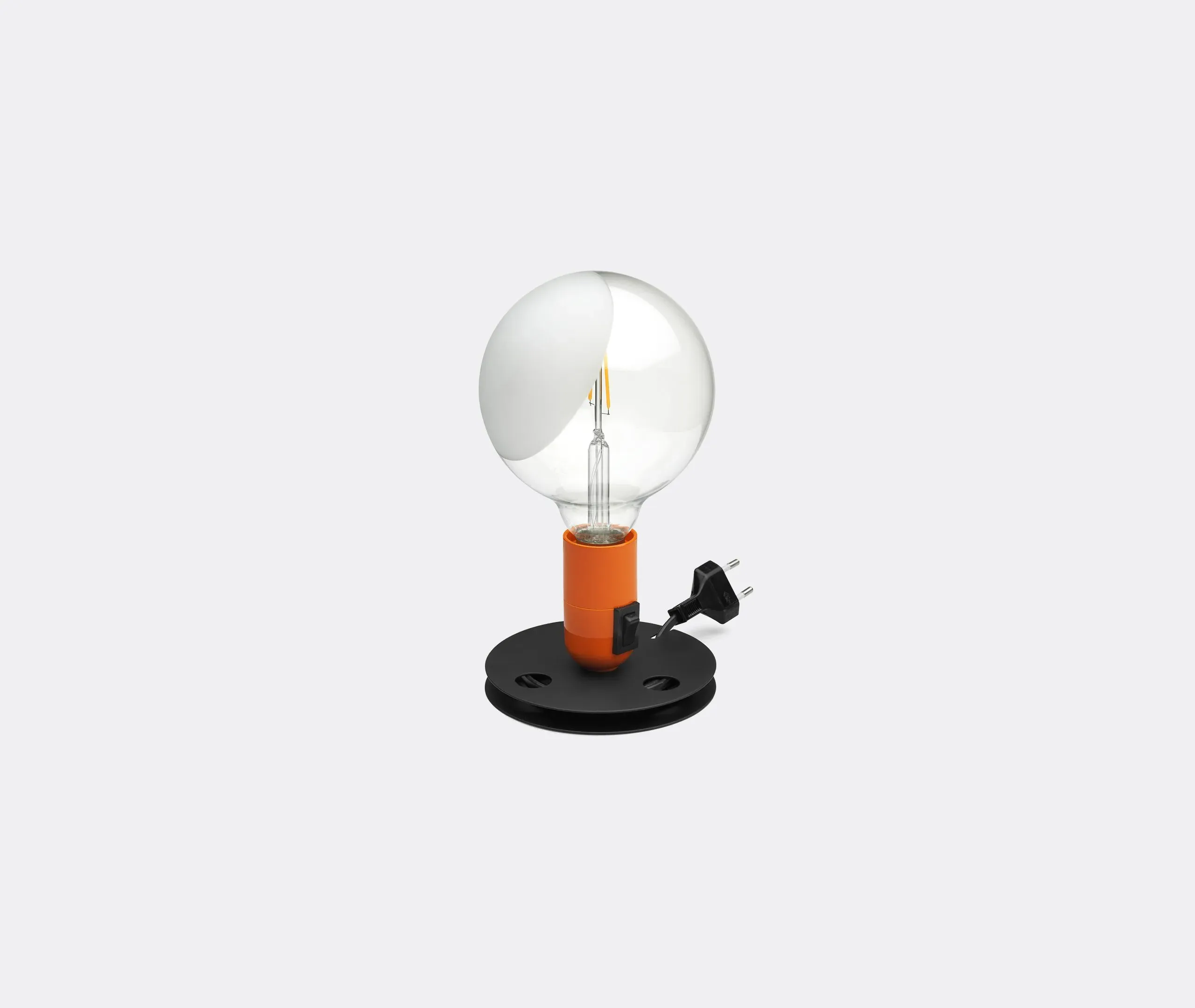 Table Lamp with UK Plug - Orange, Glass image