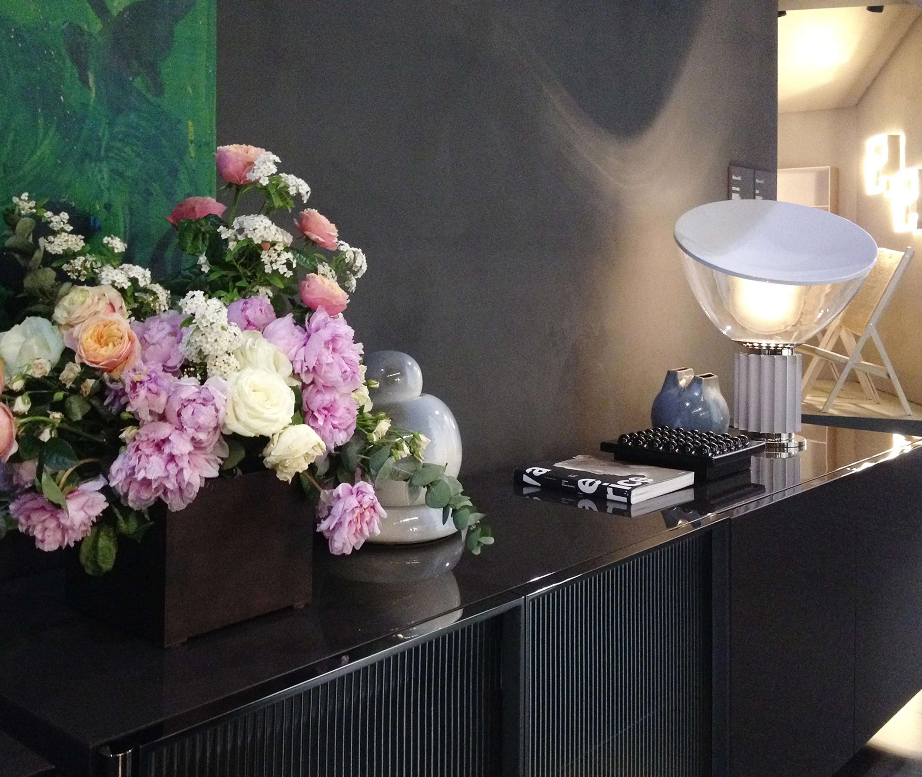 Taccia Table Lamp with Dimmer - Silver, Aluminum