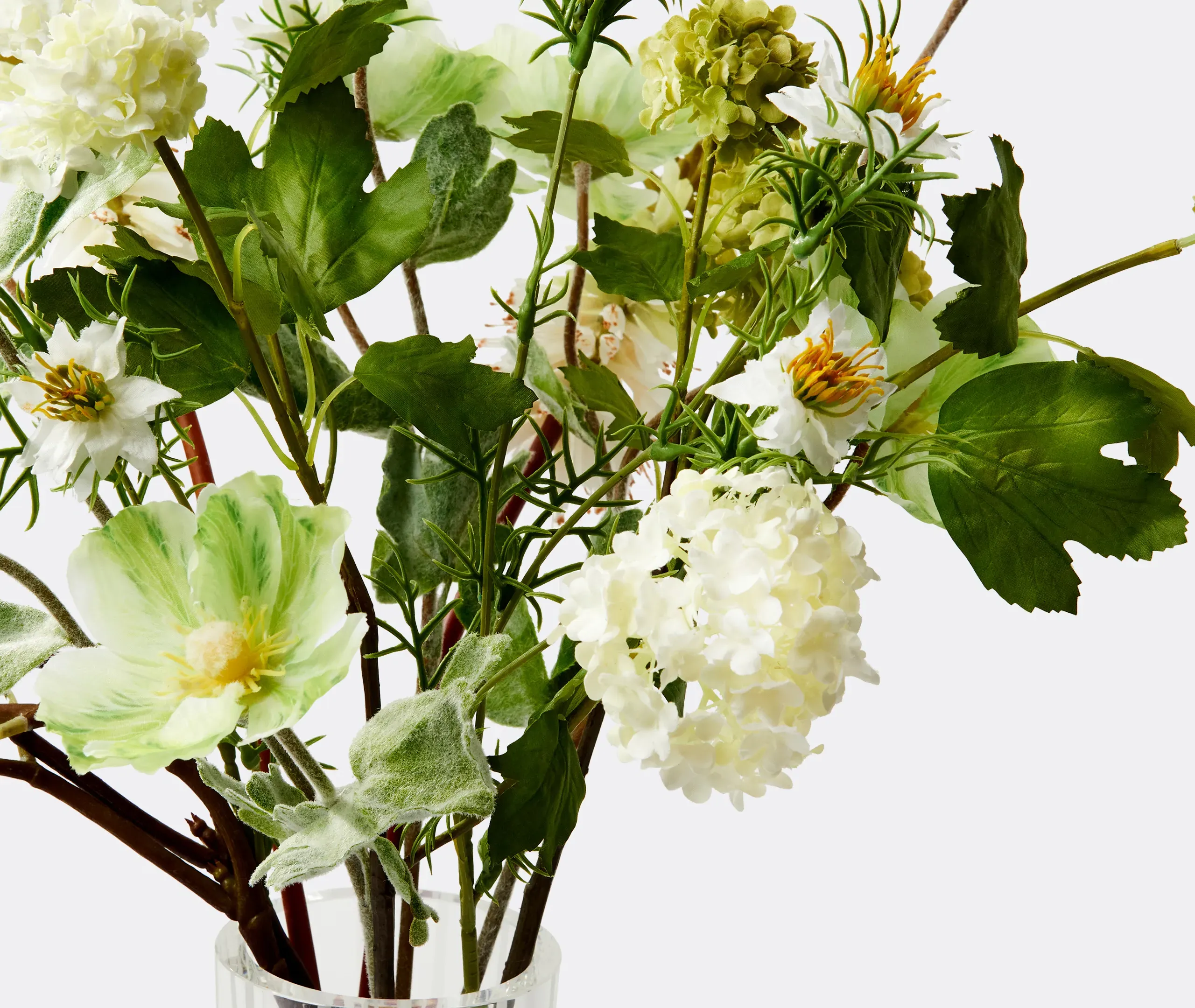 All Green Mix Set of Eleven Faux Flower Bouquet - Multicolour alternate view