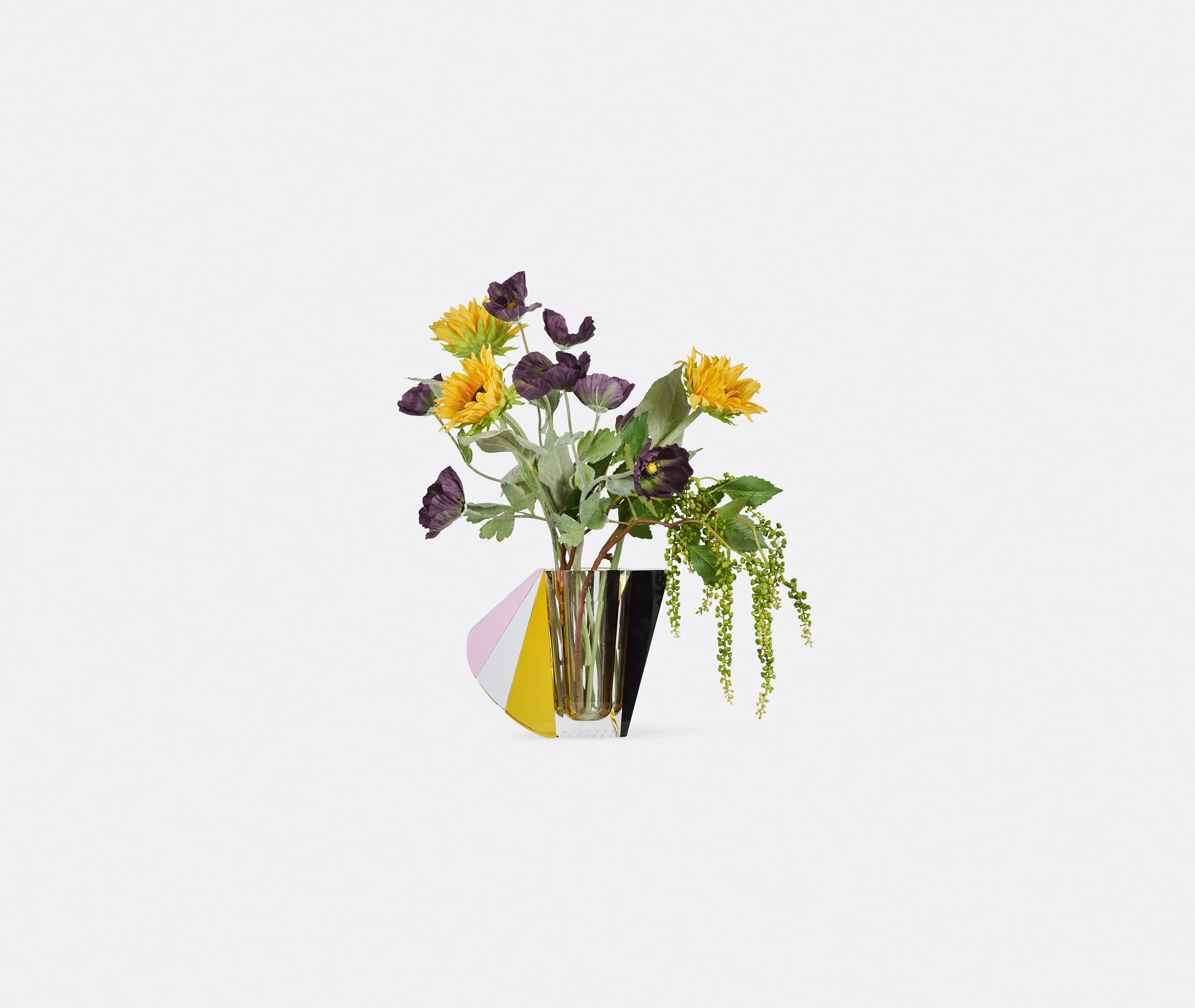 Flowerism Studio Sunflower & Purple Poppy Mix Bouquet Set of 8 - Multicolour product