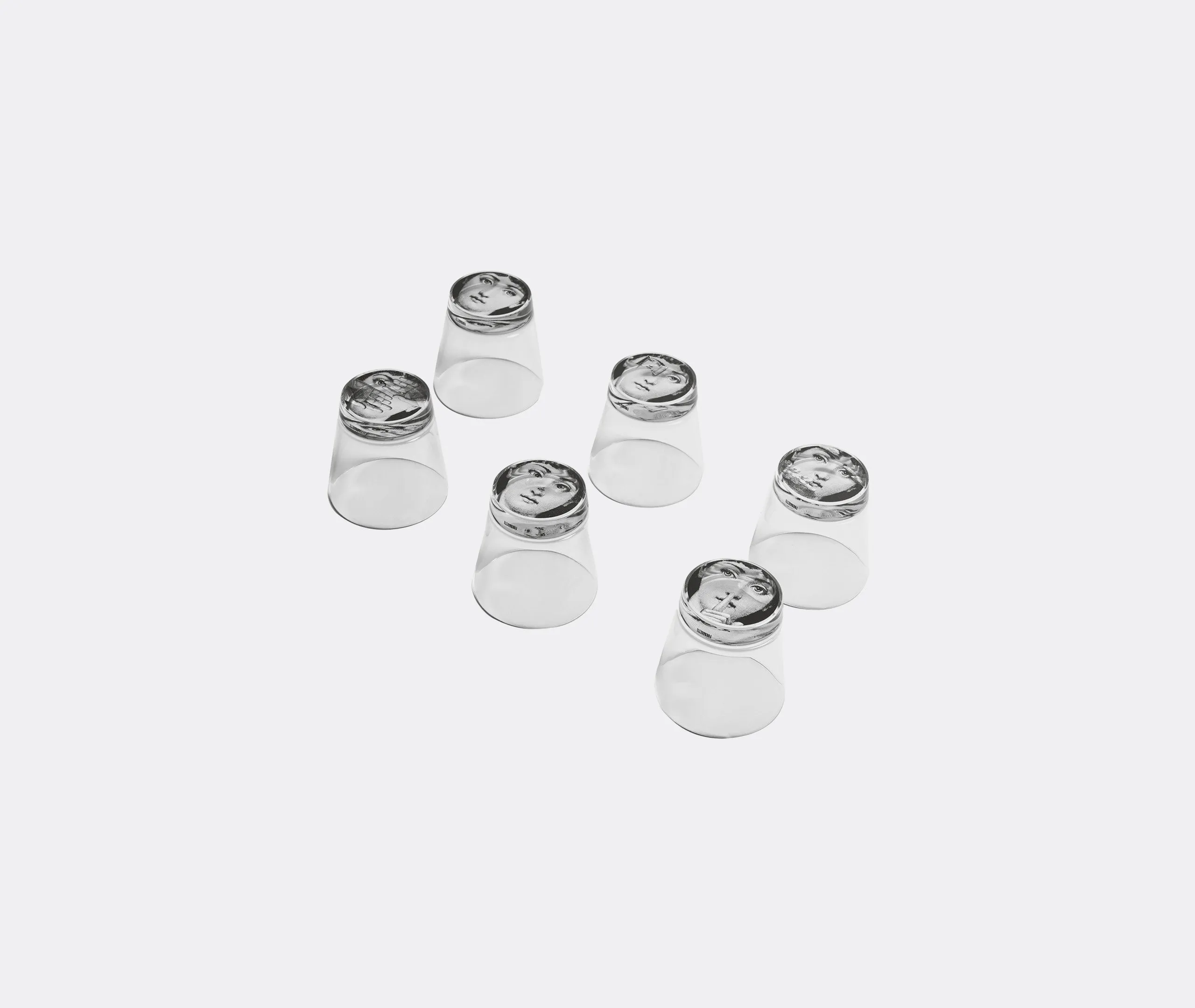 6-Piece Glass Set with Artistic Design - Black