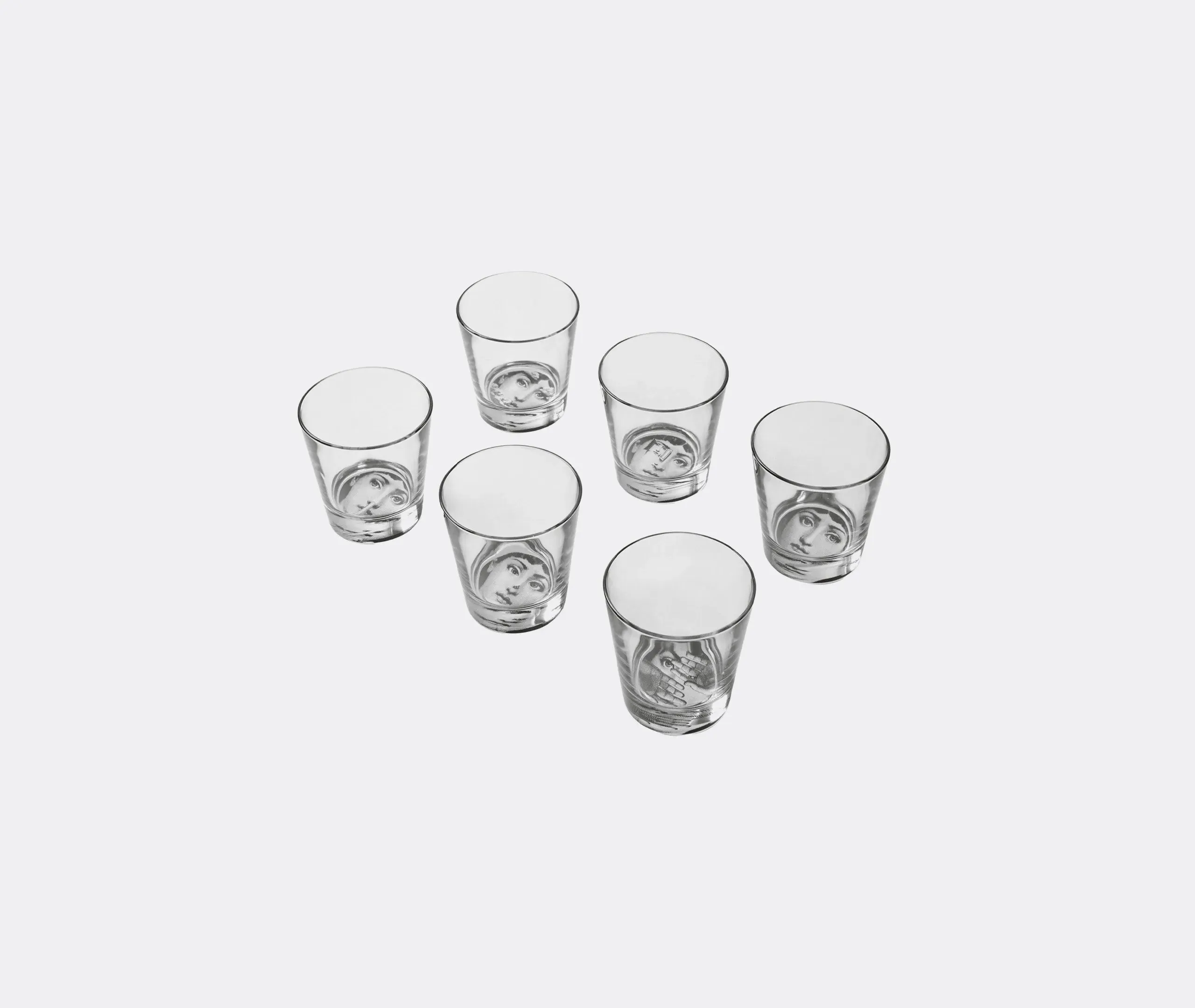6-Piece Glass Set with Artistic Design - Black image