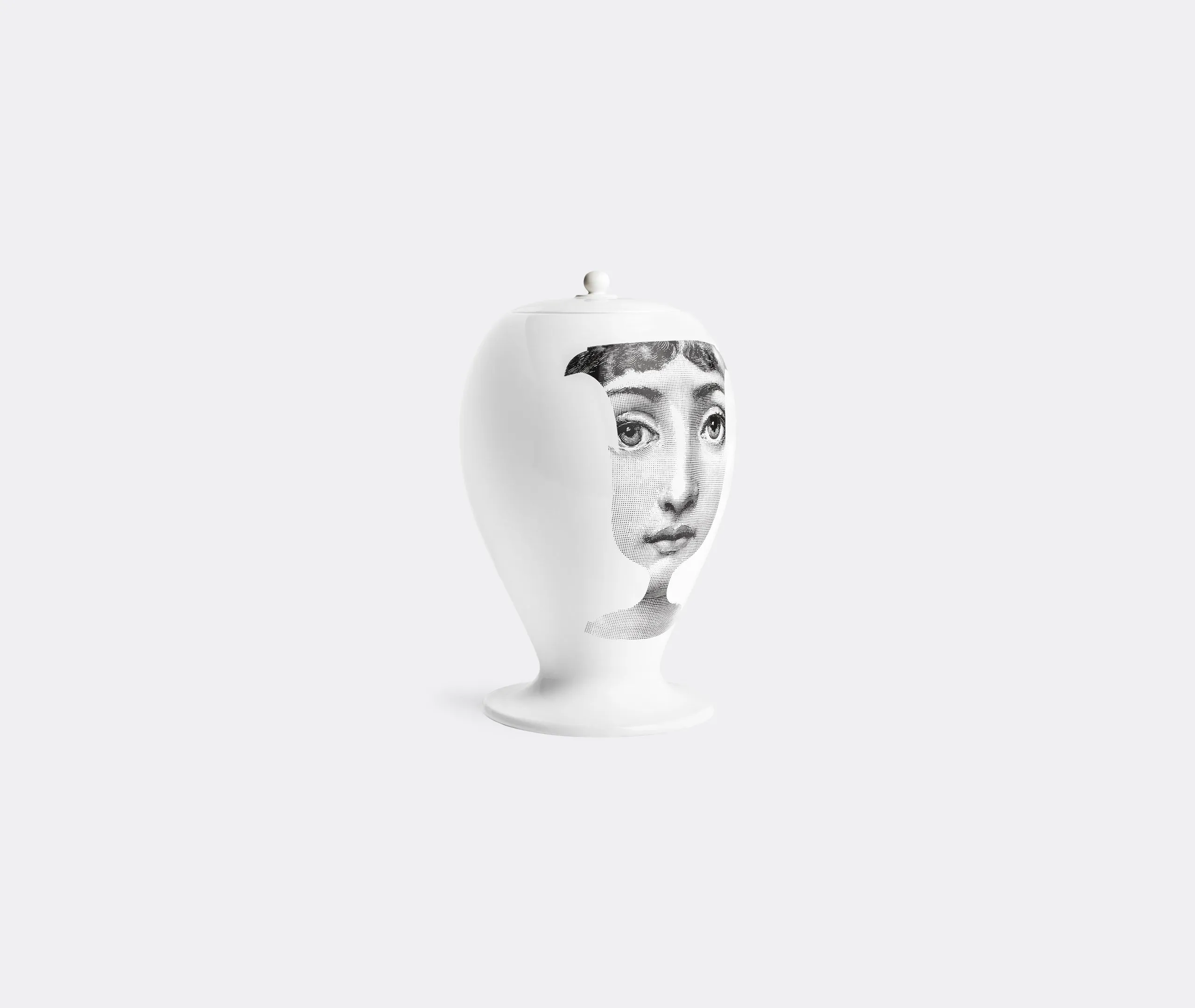Decorative Vase with Face Design - Black, Ceramic