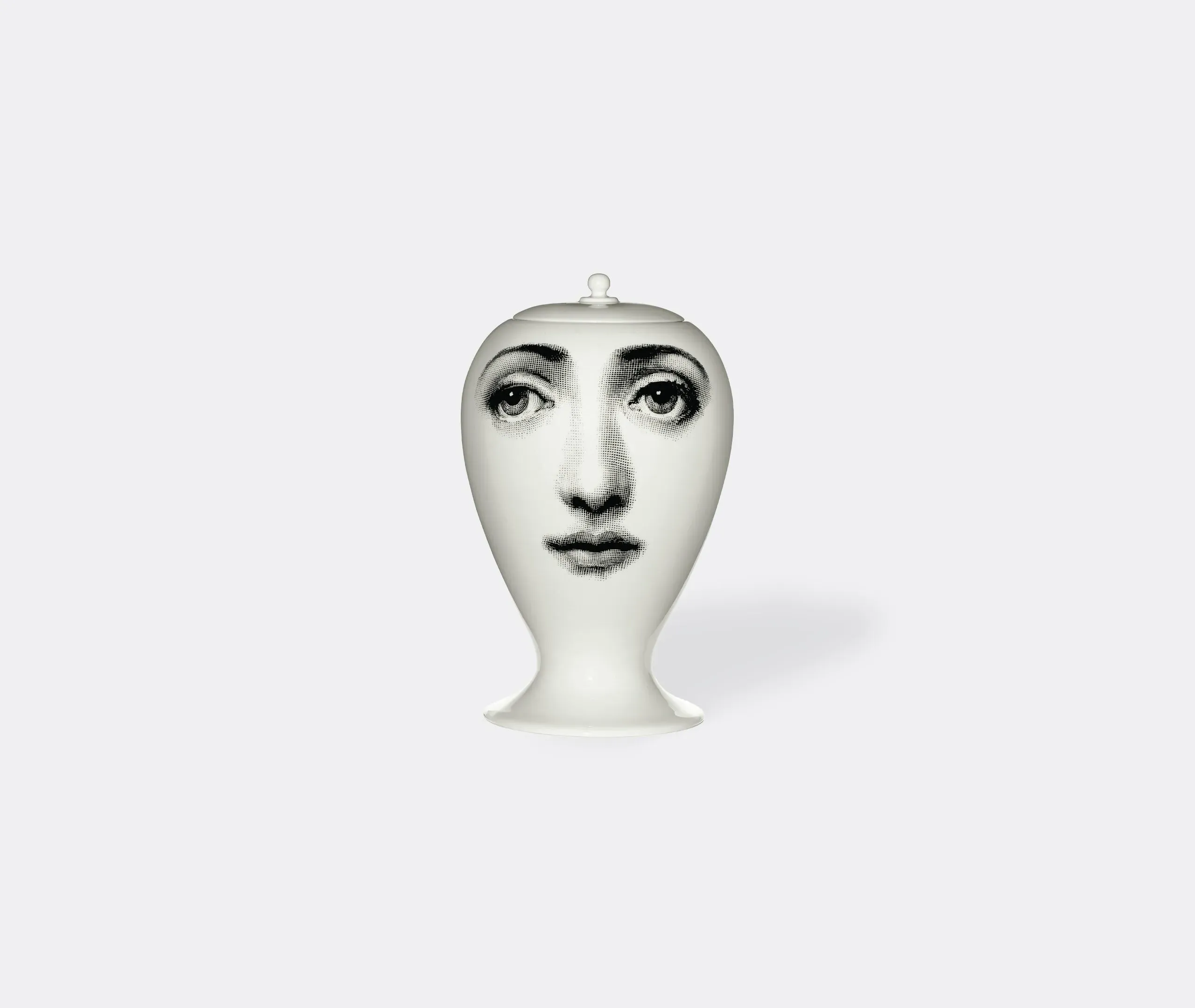 Decorative Vase with Face Design - White, Porcelain image