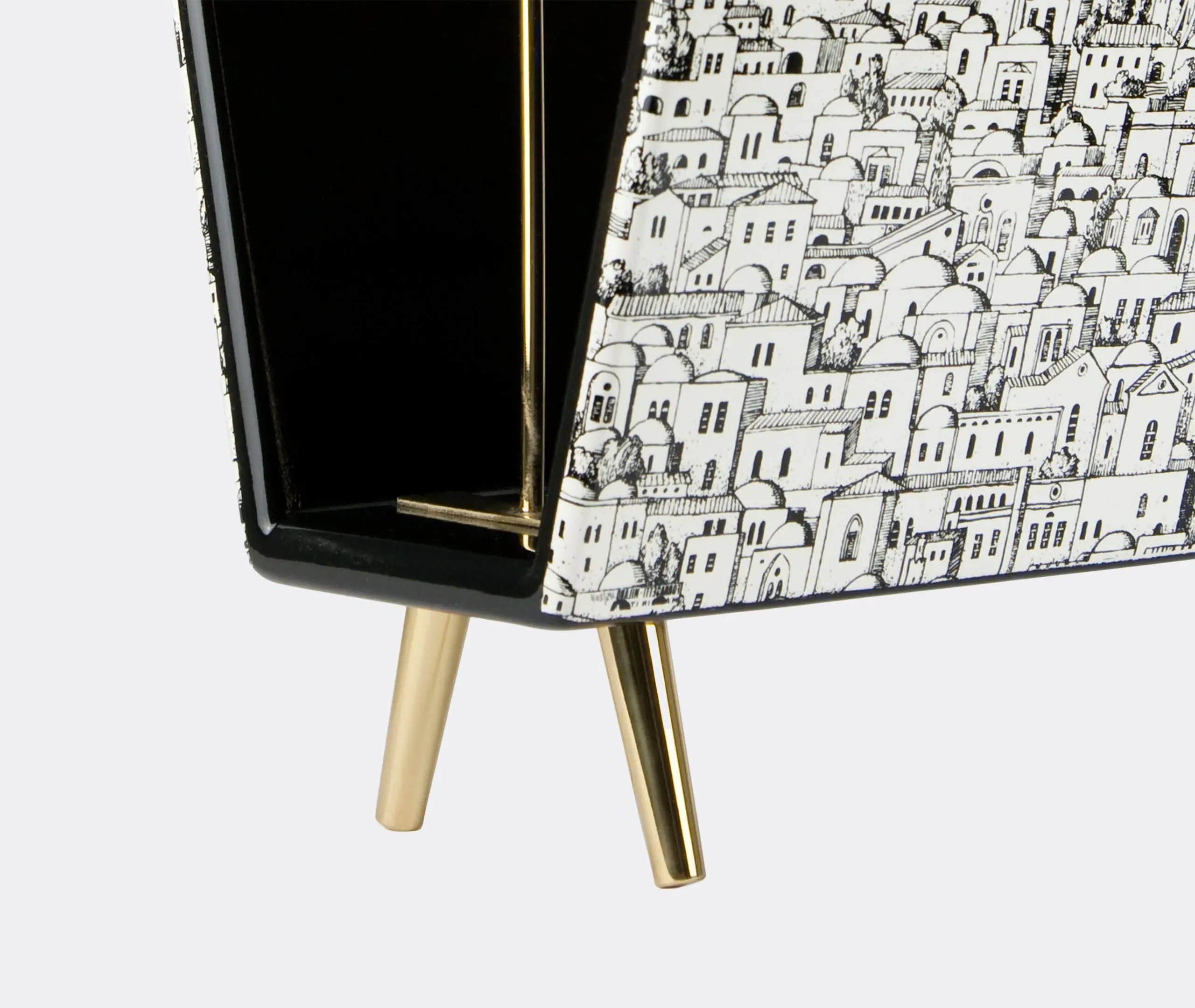 Magazine Rack with Gold Hardware - Multicolor