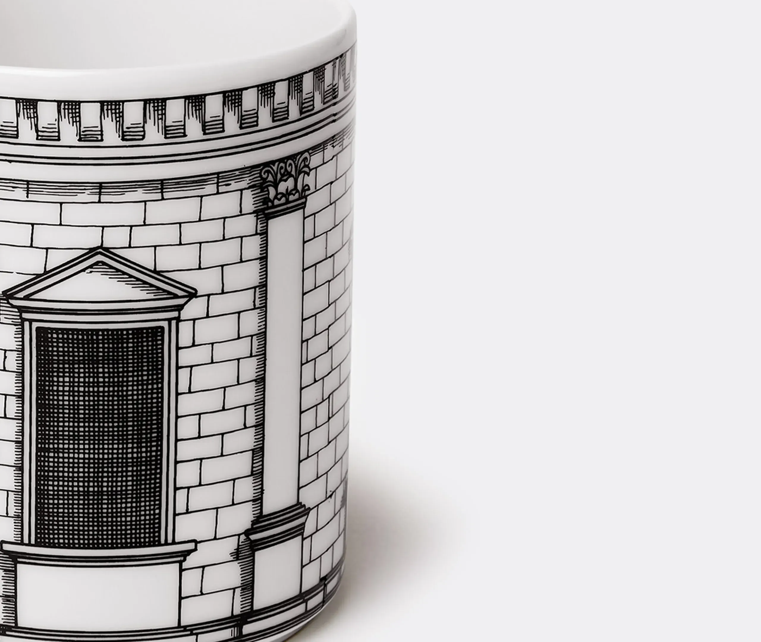 Pencil Holder with Architectural Print - Black