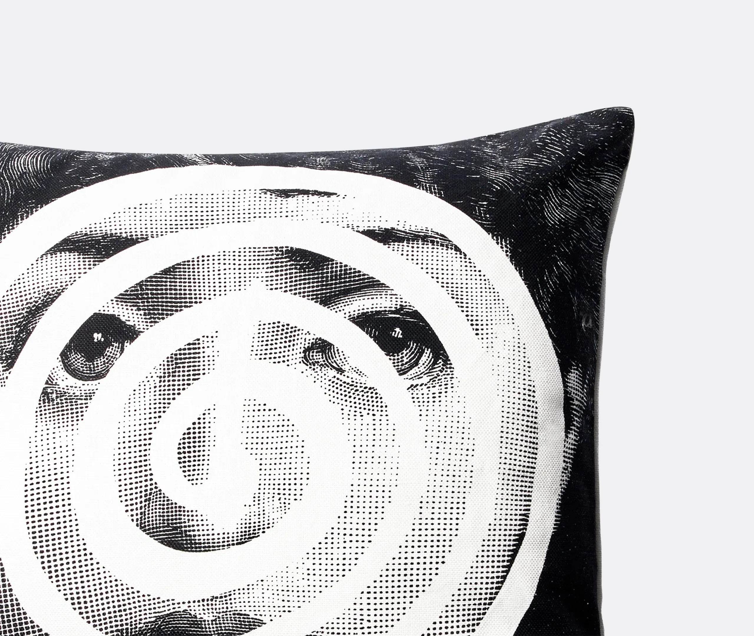 Reversible Cushion with Face Design - Black