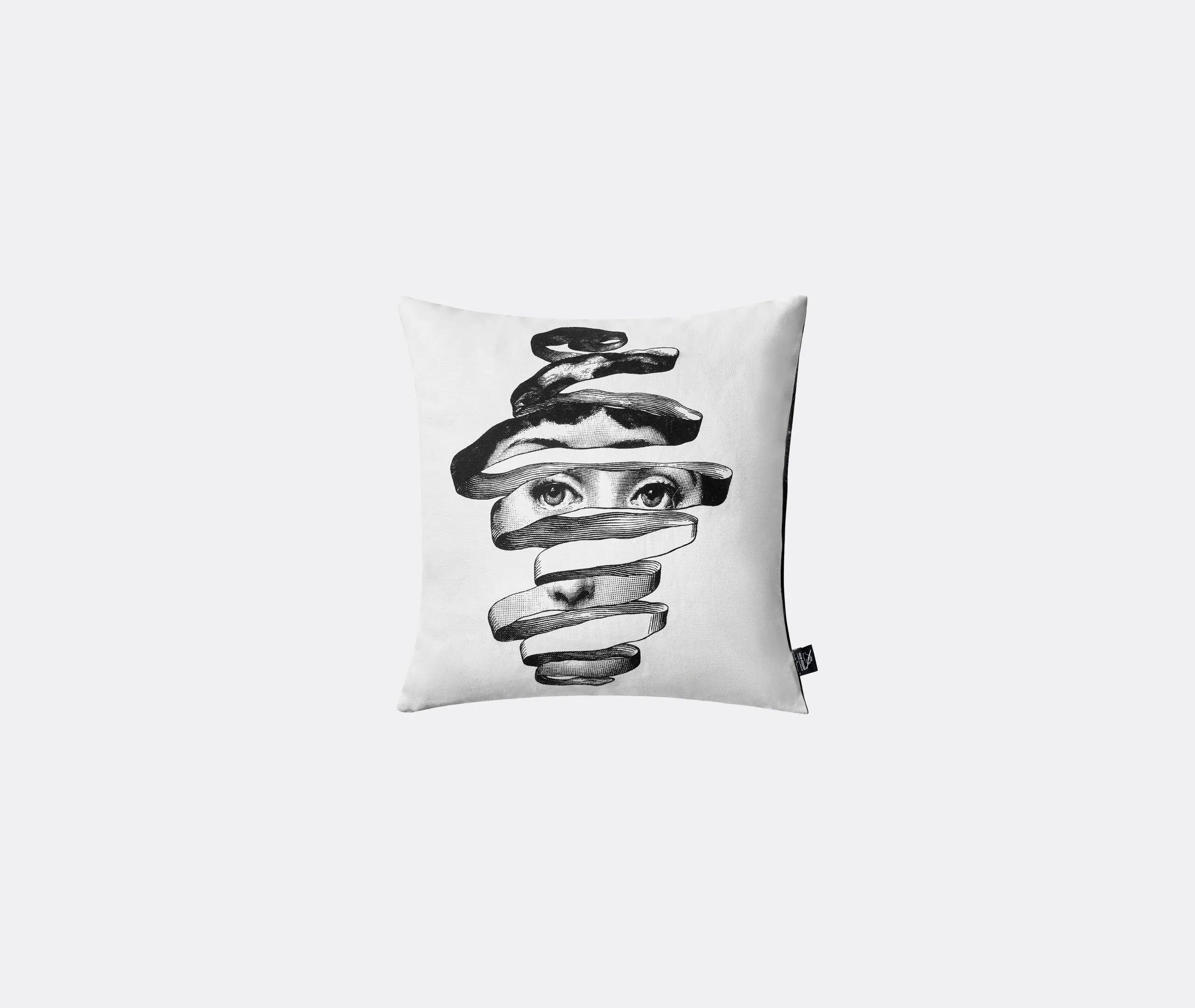 Reversible Cushion with Face Design - Black