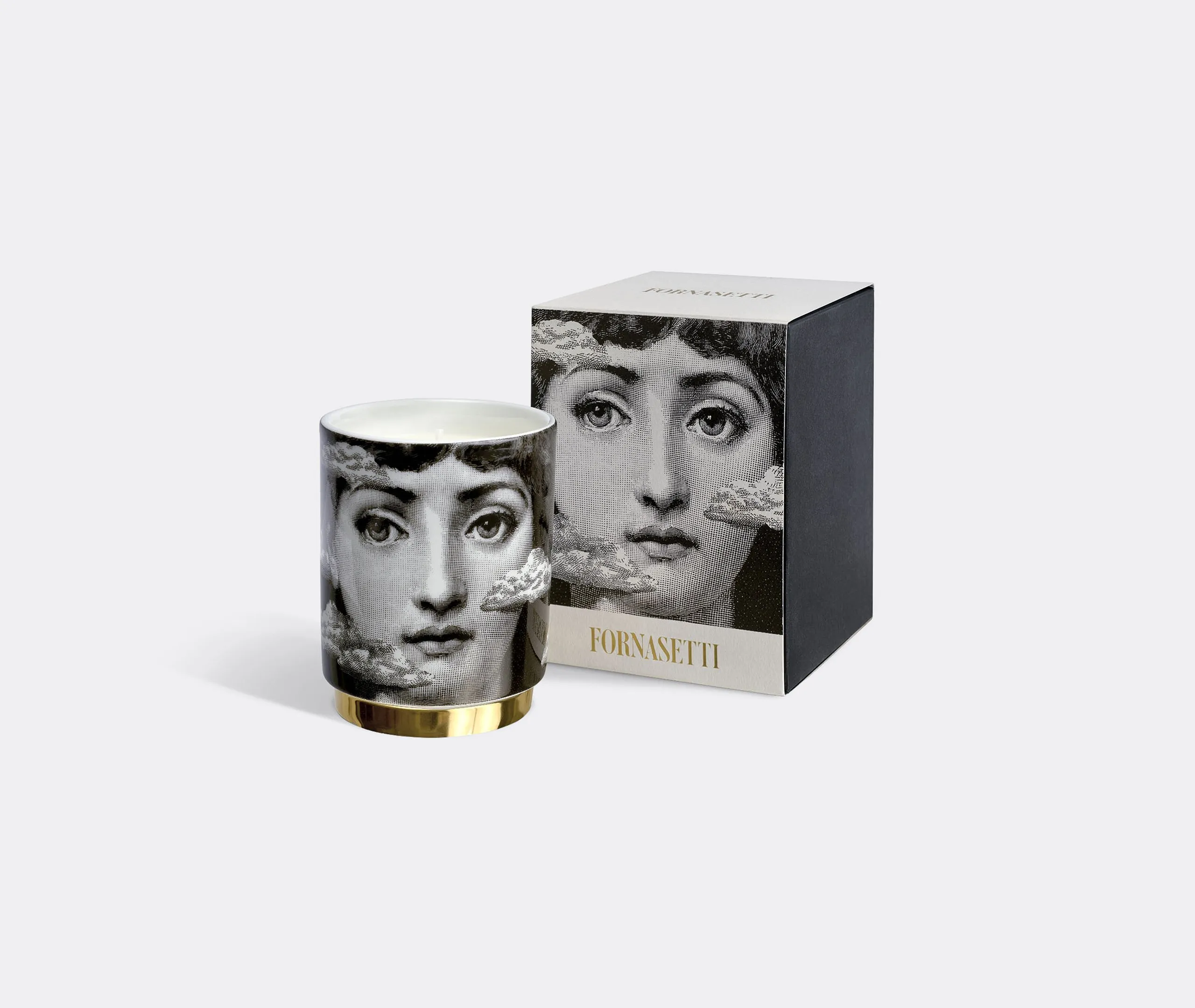 Scented Candle with Gold Finish - Multi, Porcelain