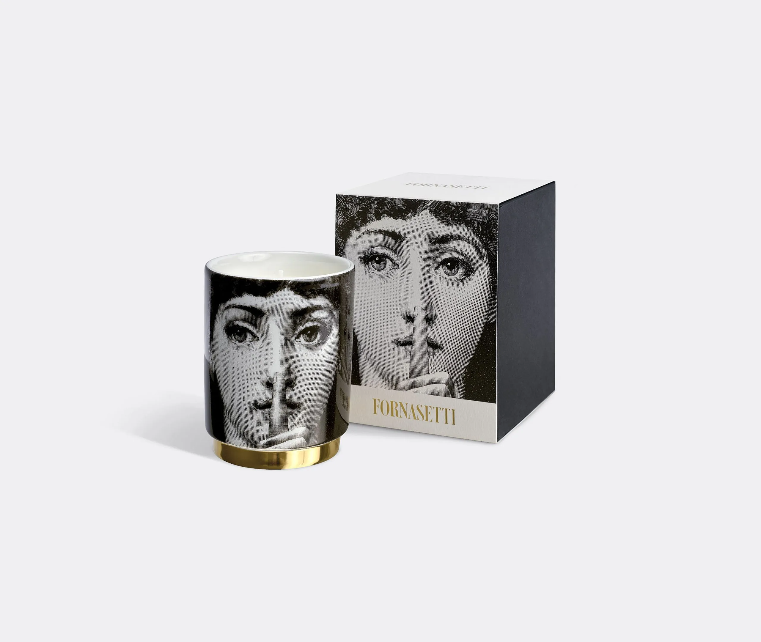 Silenzio Scented Candle - Gold/Black/White, Porcelain