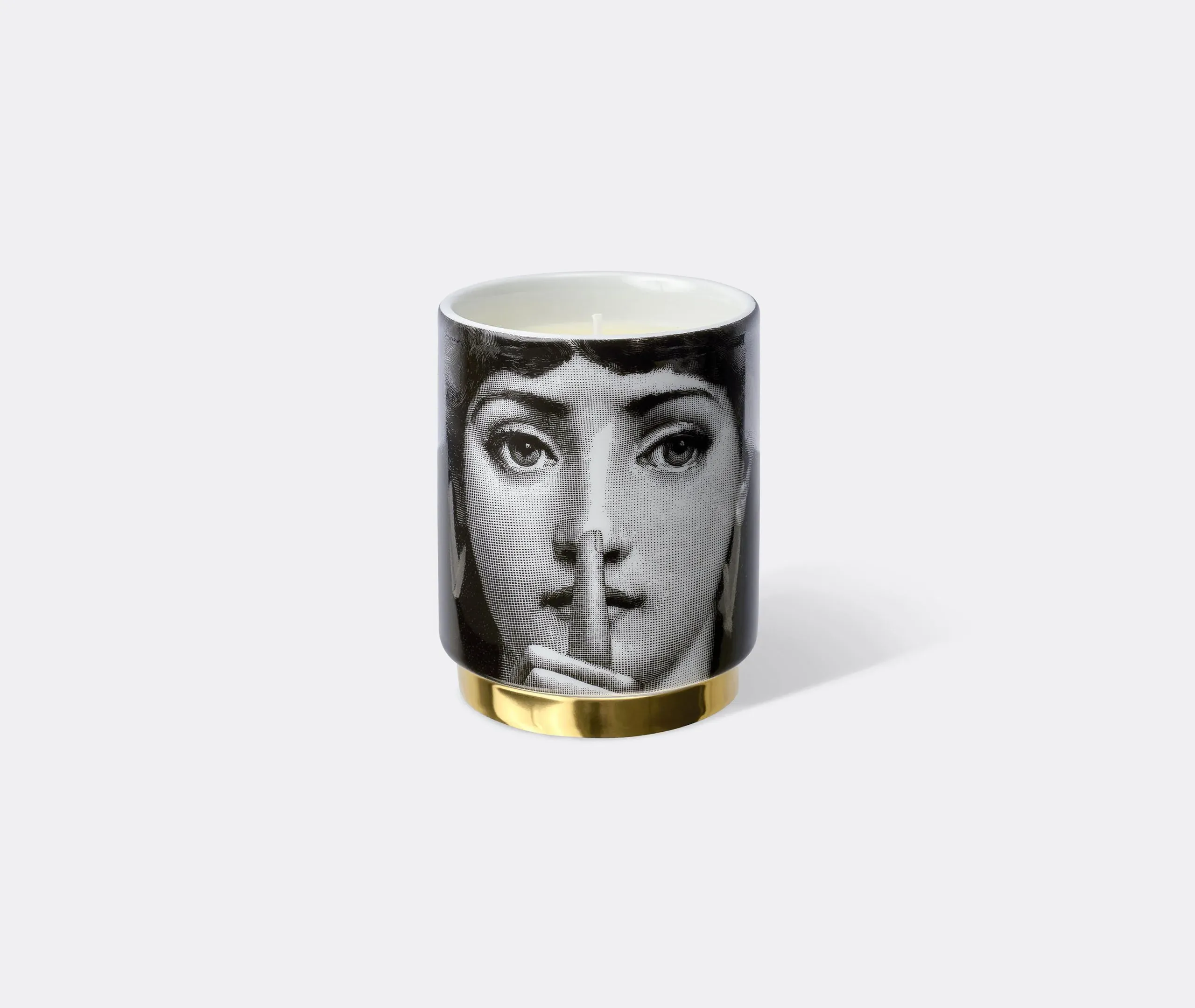 Silenzio Scented Candle - Gold/Black/White, Porcelain