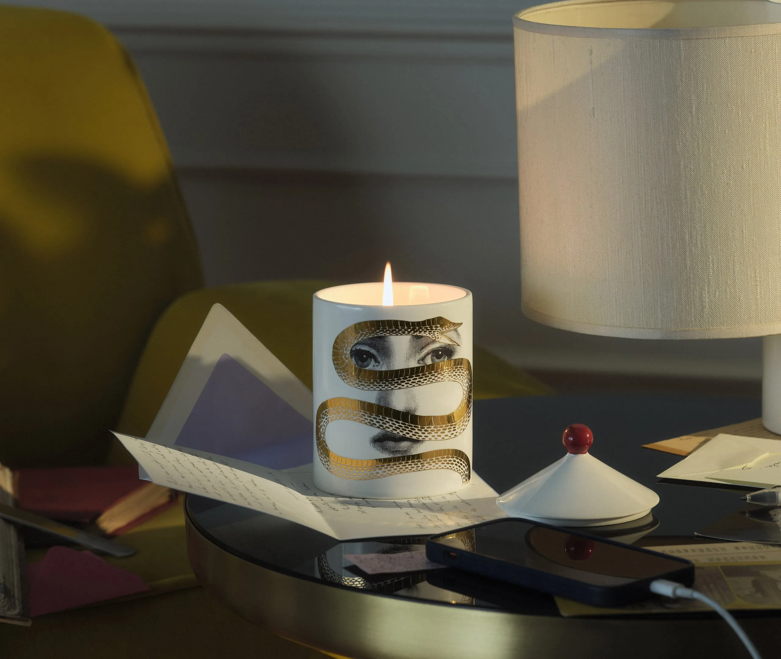 Small Scented Candle - Multicolour, Ceramic