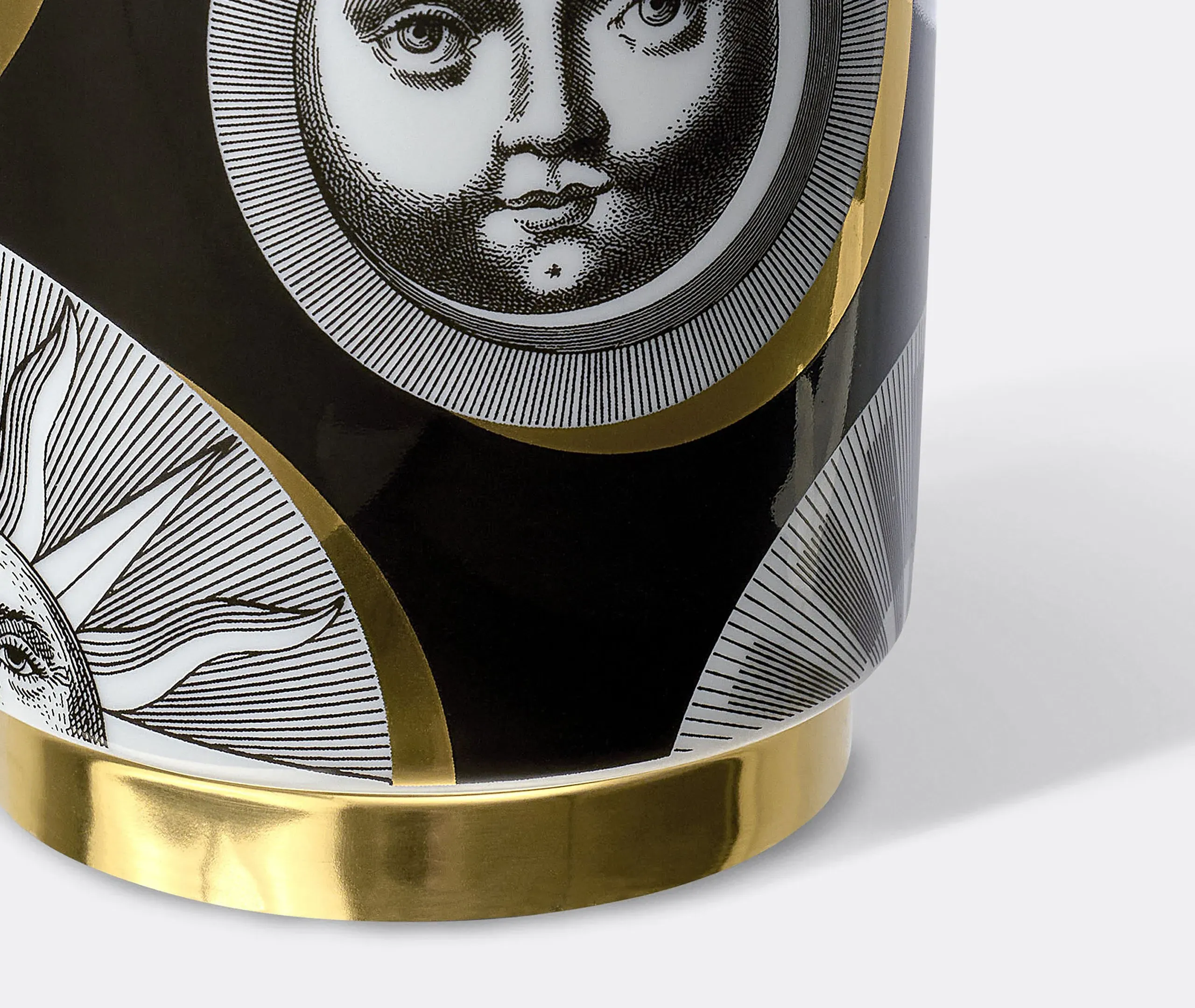 Soli E Lune Scented Candle - Gold/Black/White, Porcelain