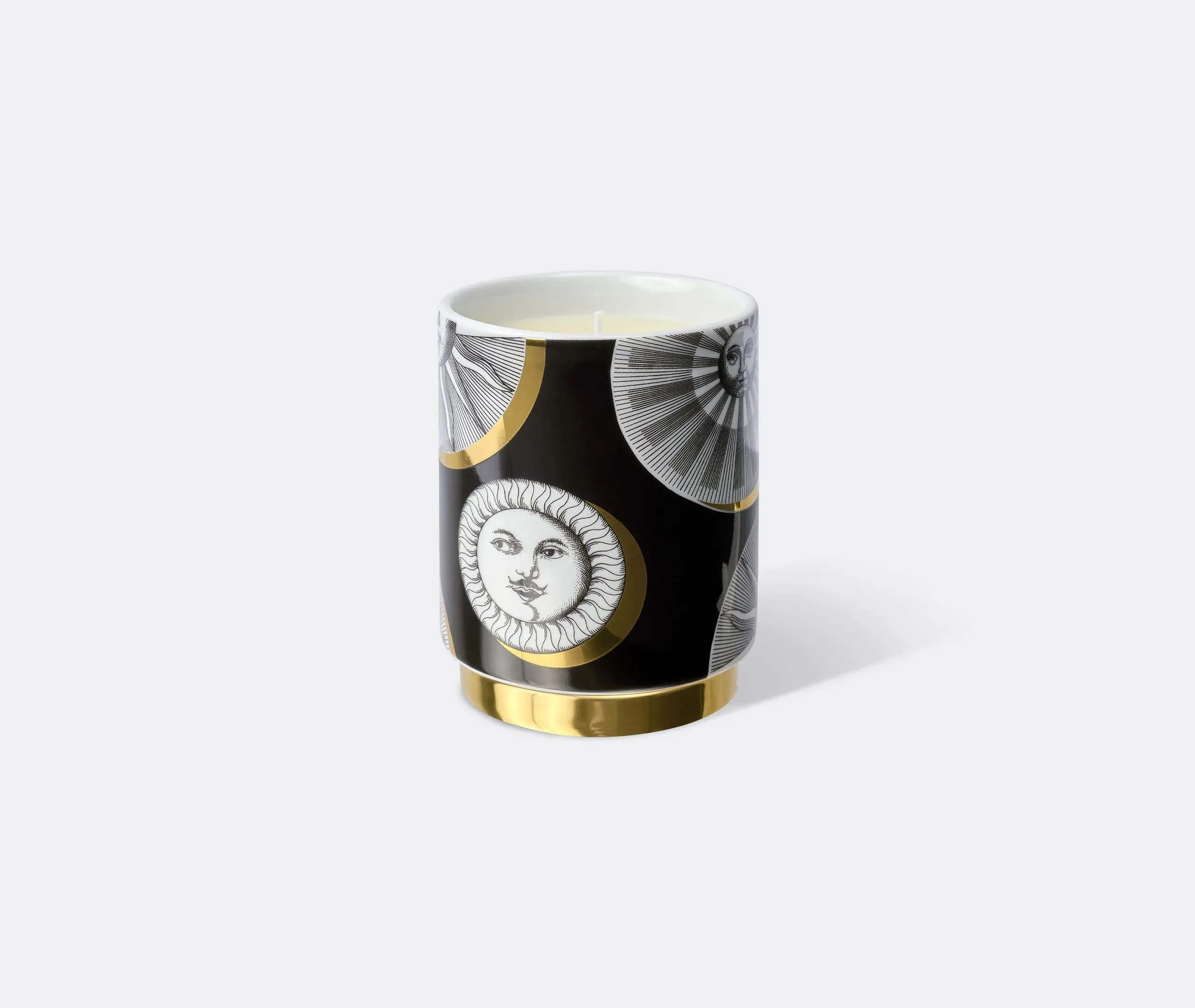 Soli E Lune Scented Candle - Gold/Black/White, Porcelain