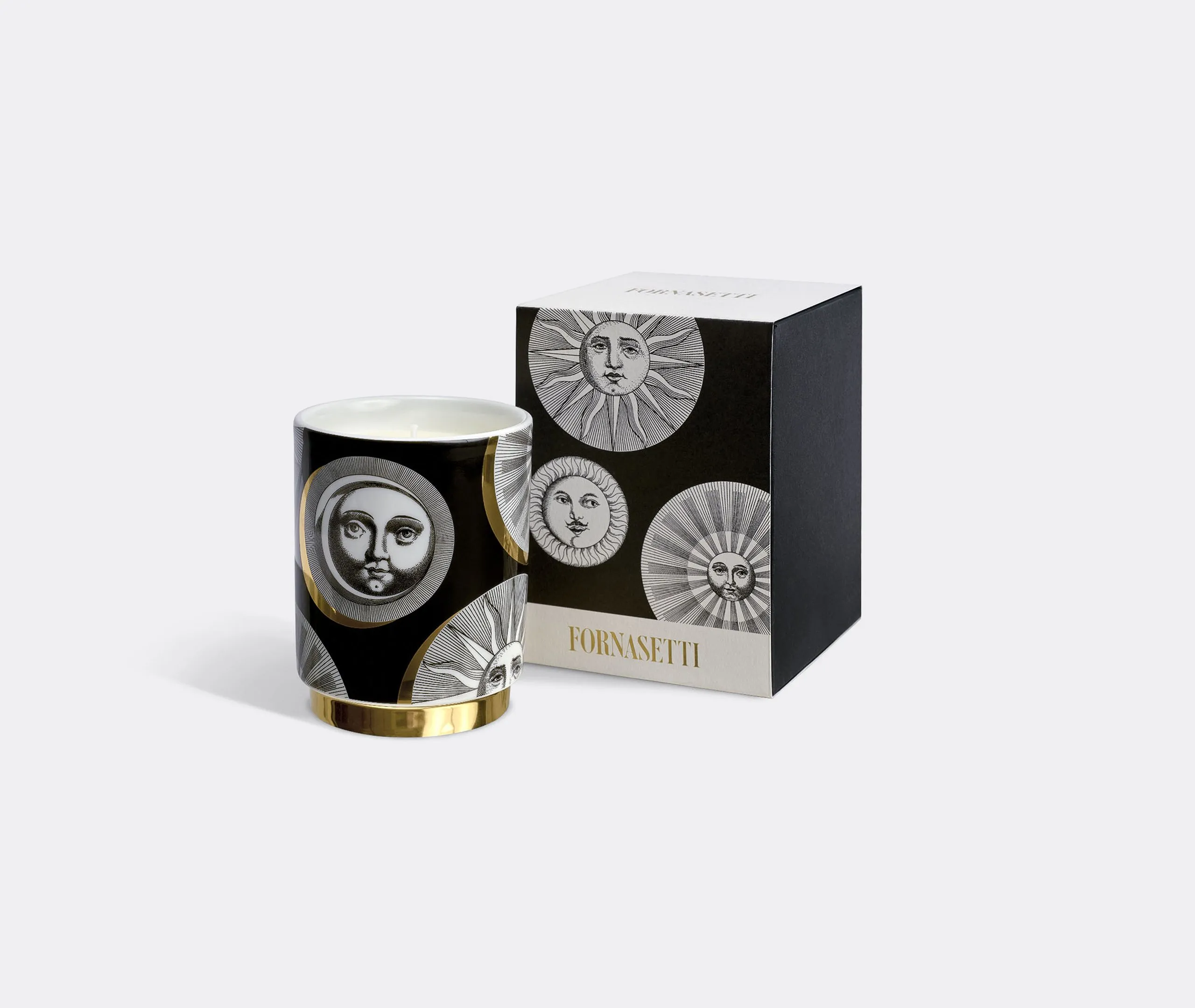Soli E Lune Scented Candle - Gold/Black/White, Porcelain