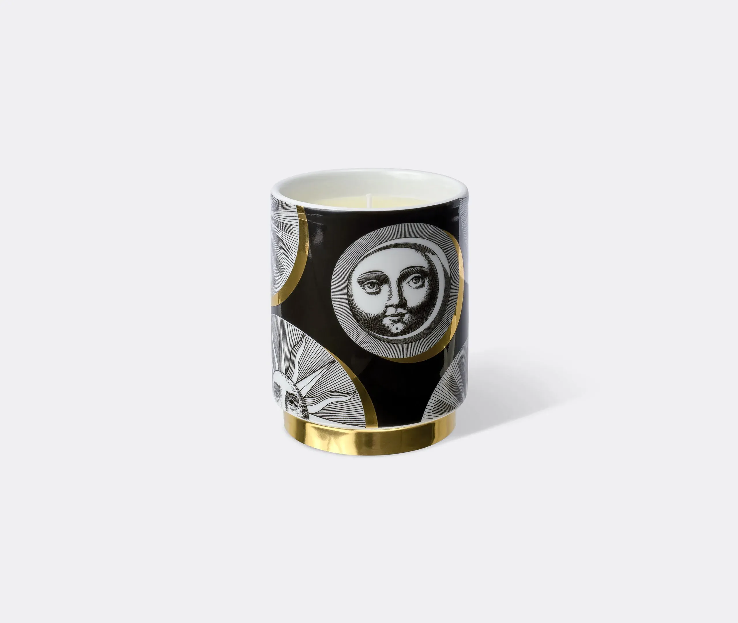 Soli E Lune Scented Candle - Gold/Black/White, Porcelain
