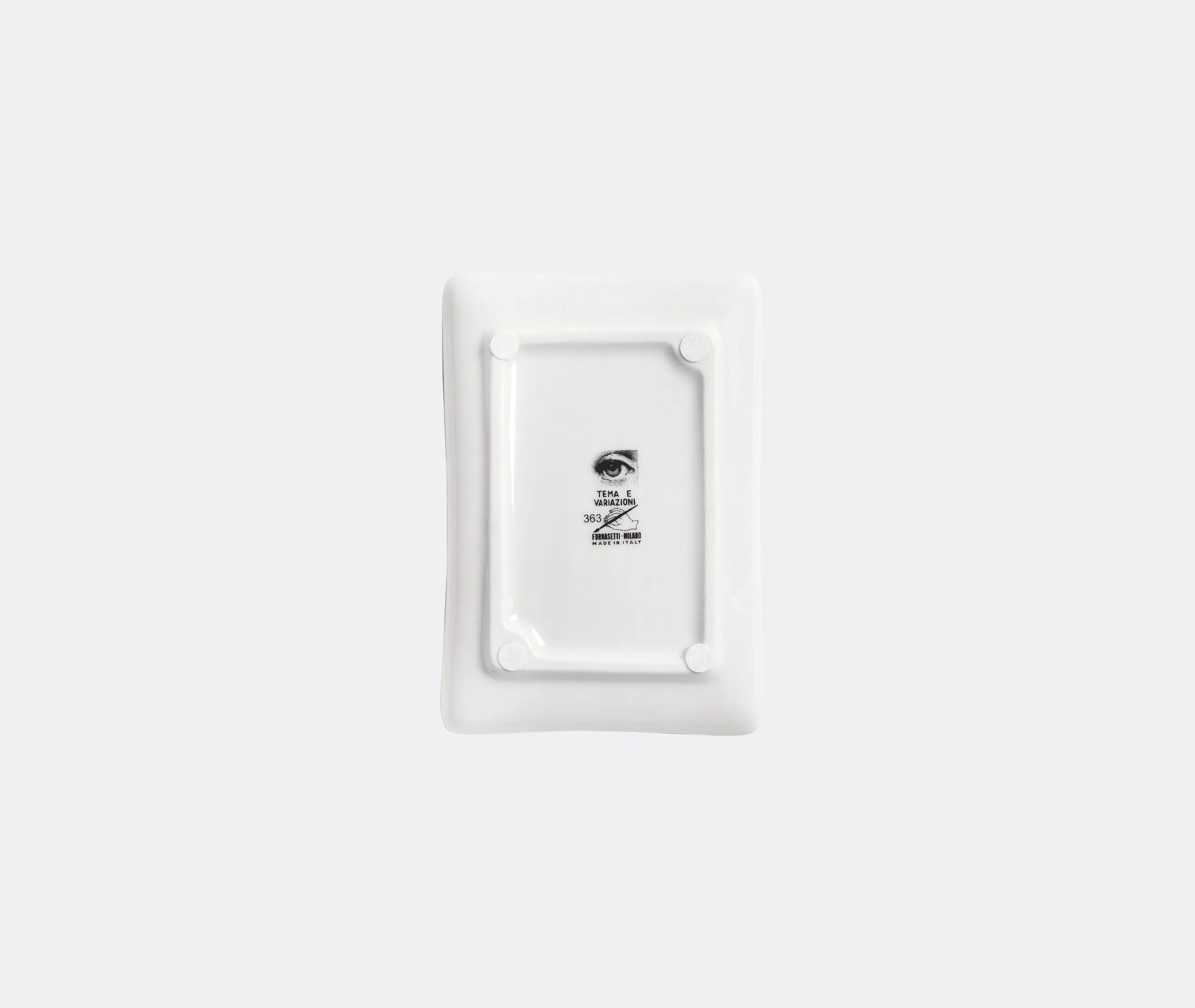Tema e Variazioni N.363 Rectangular Ashtray - Black and White, Porcelain alternate view