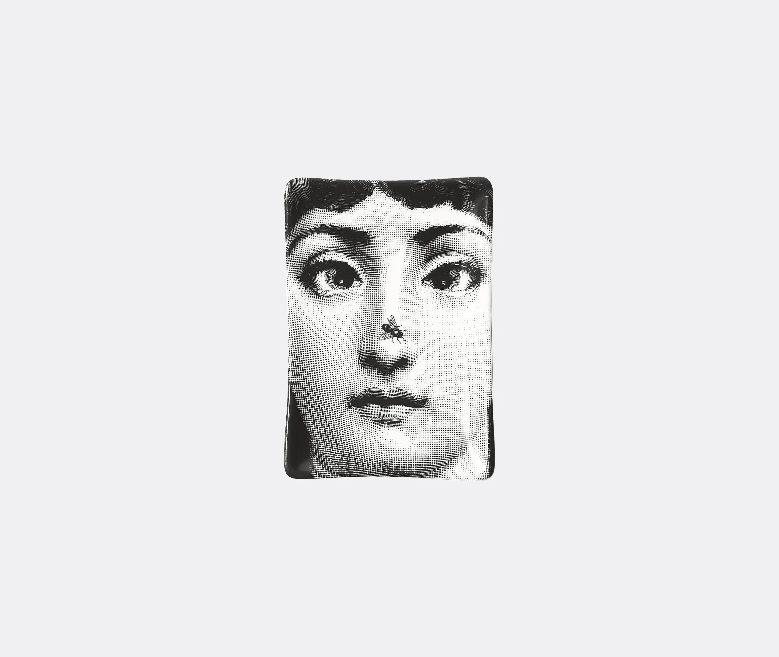Tema e Variazioni N.363 Rectangular Ashtray - Black and White, Porcelain product