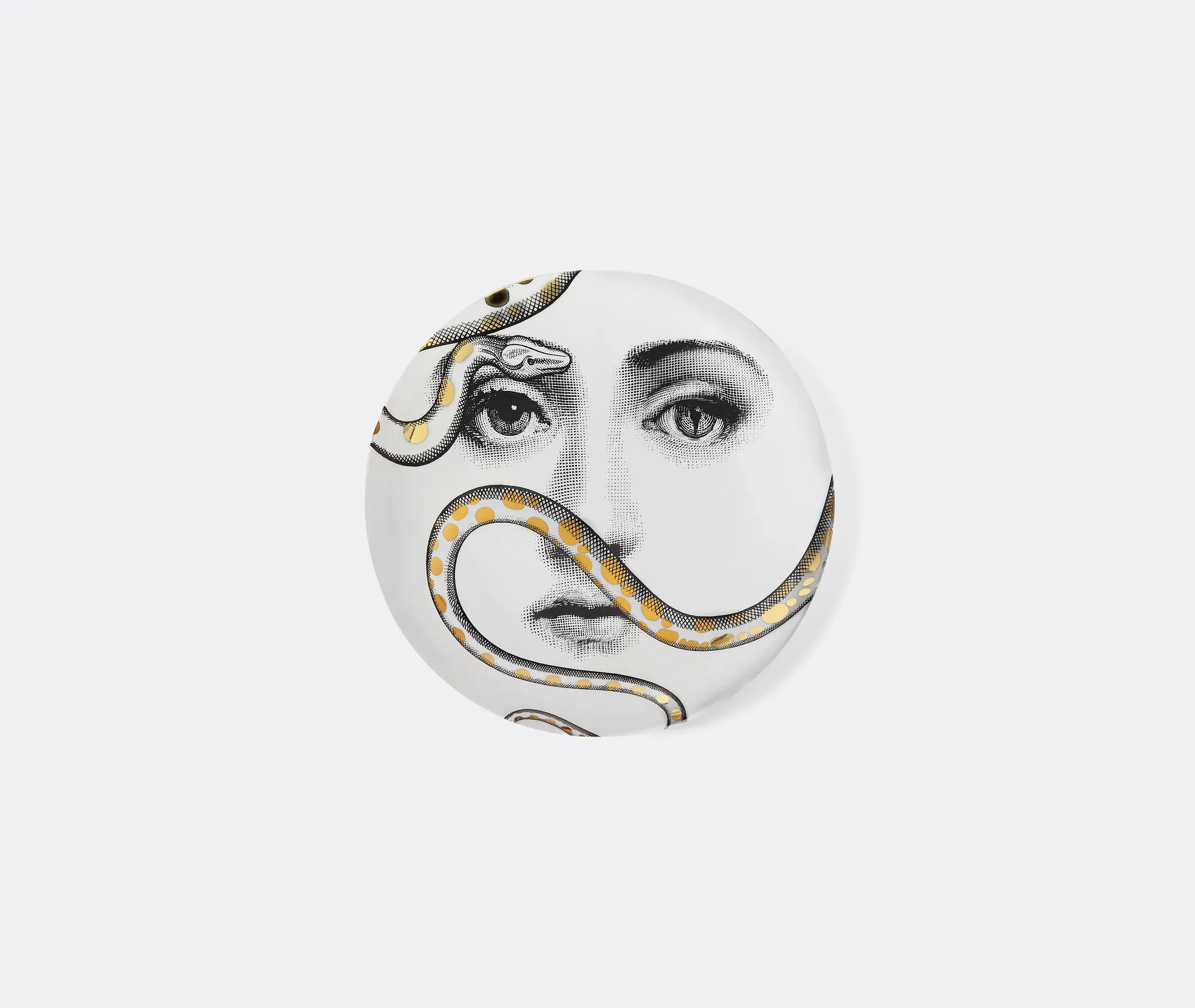 Tema E Variazioni N.409 Decorative Wall Plate - Gold, Black, White product