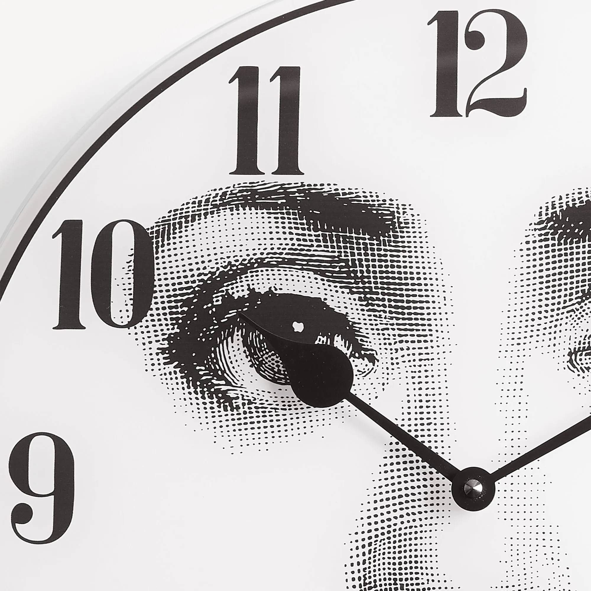 Wall Clock with Face Design - Black, Glass