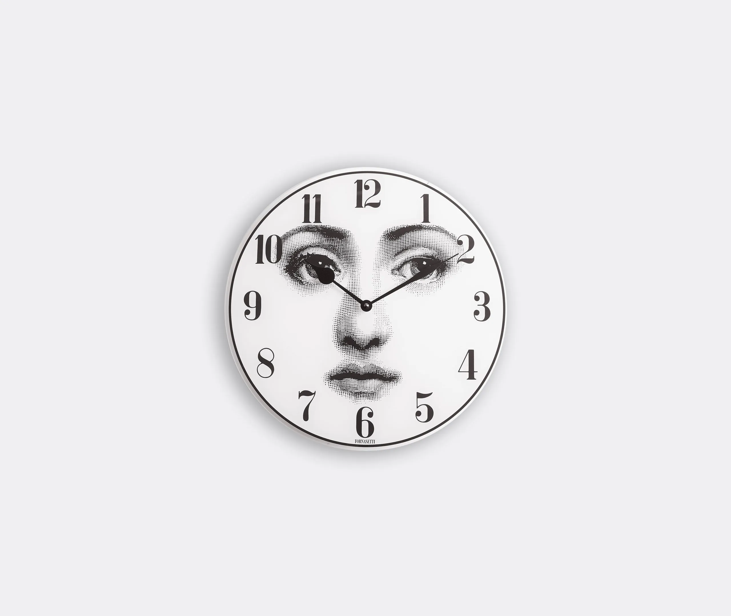Wall Clock with Face Design - Black, Glass image