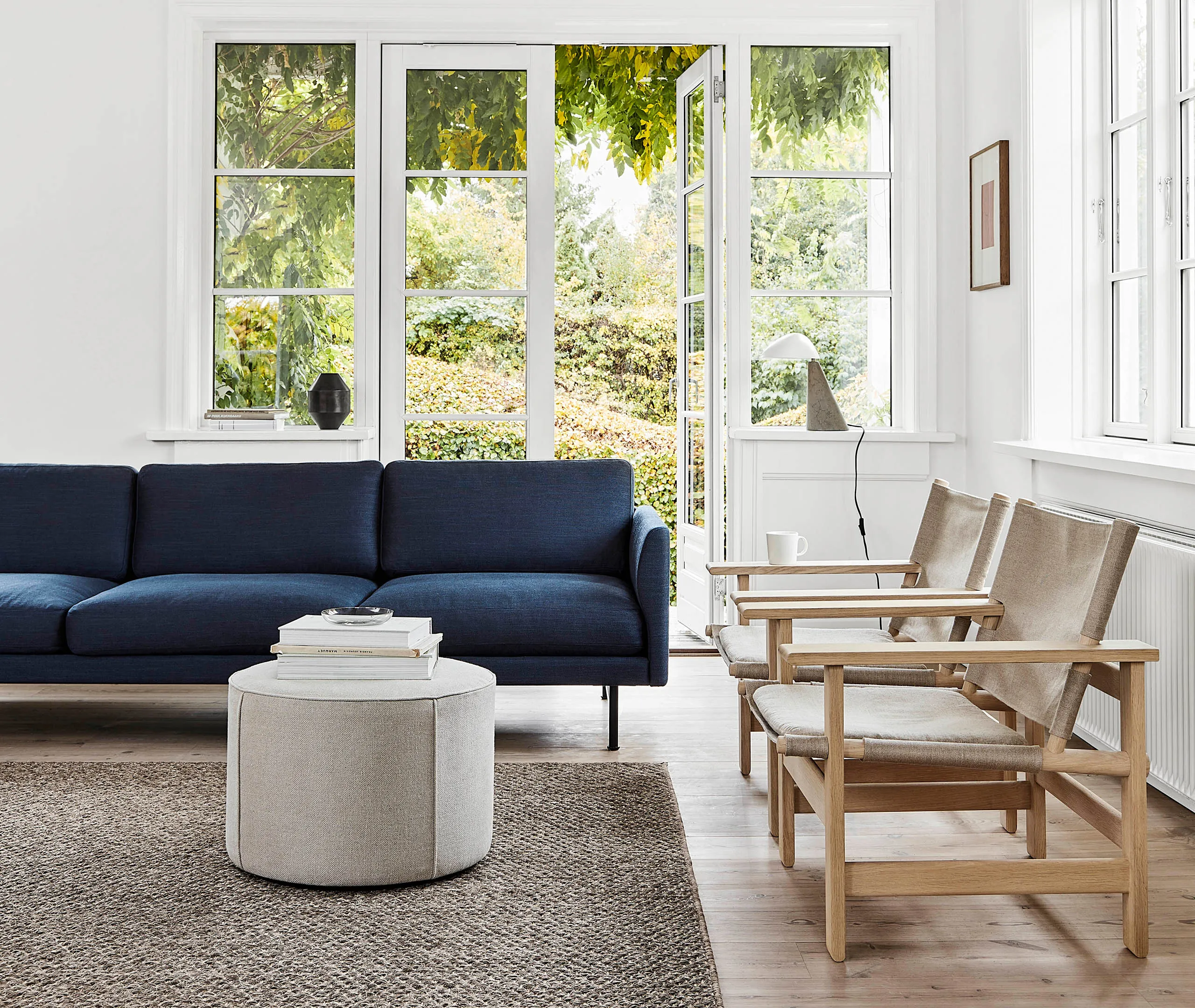 Mono Wide Pouf - Beige