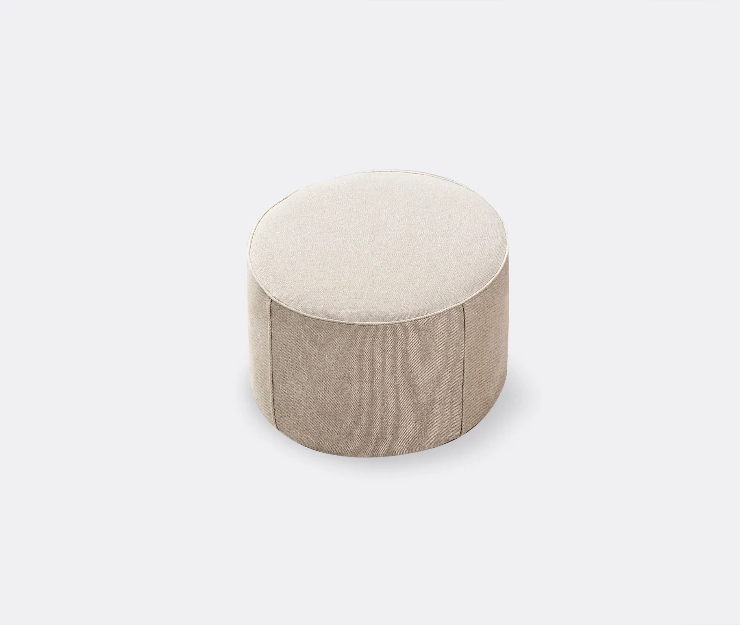 Wide Pouf with Foam Padding - Beige