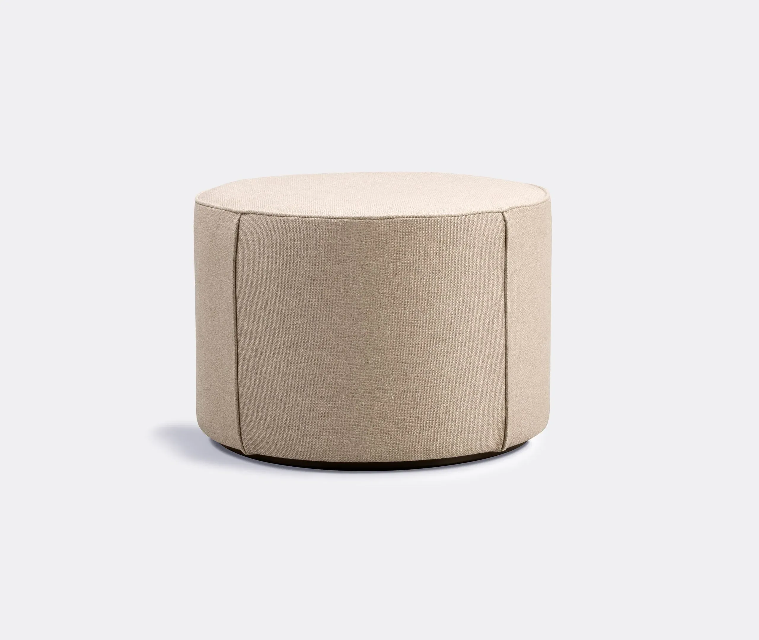 Wide Pouf with Foam Padding - Beige image