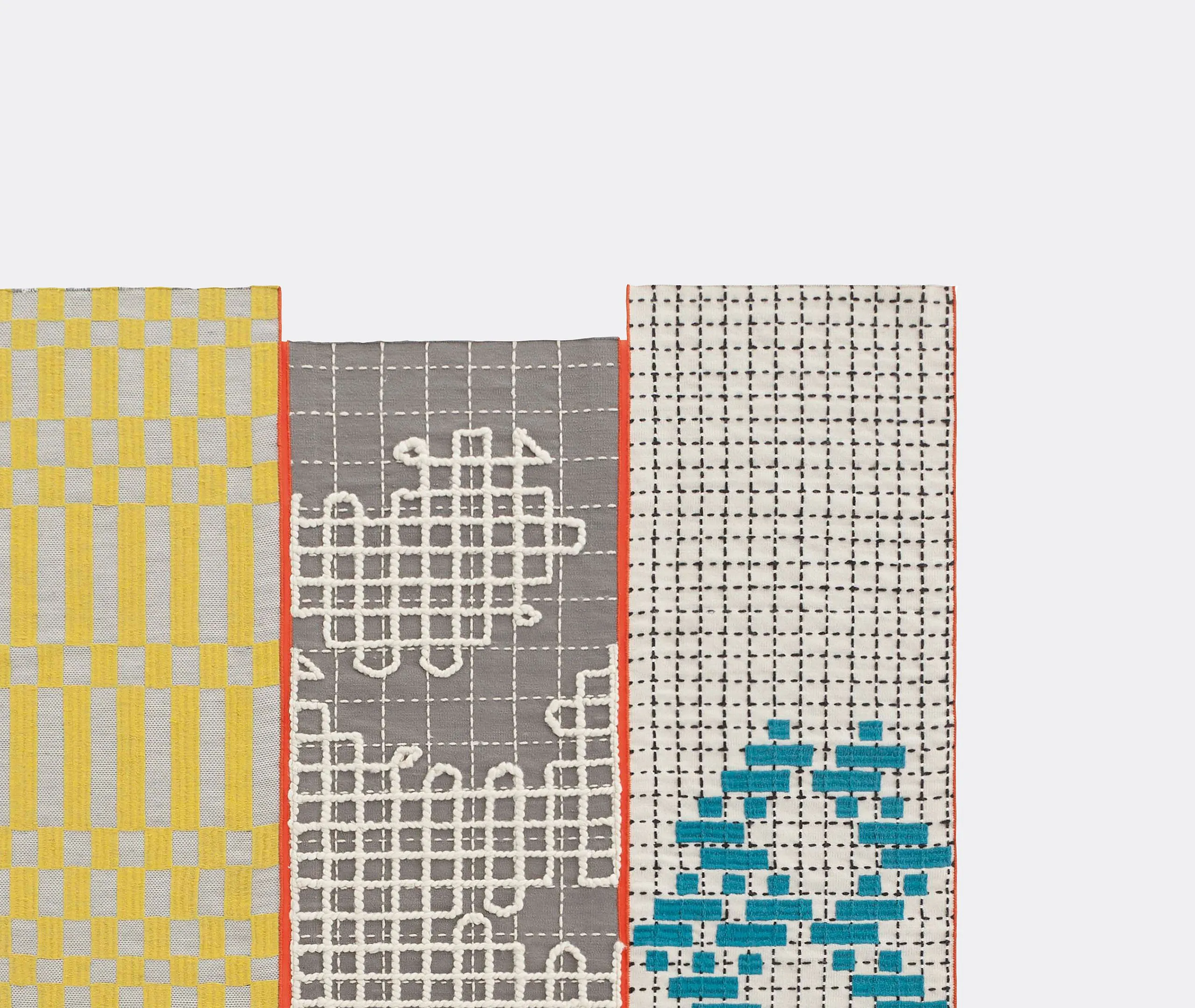 Bandas C Turquoise Runner Rug - Multicolor, Wool