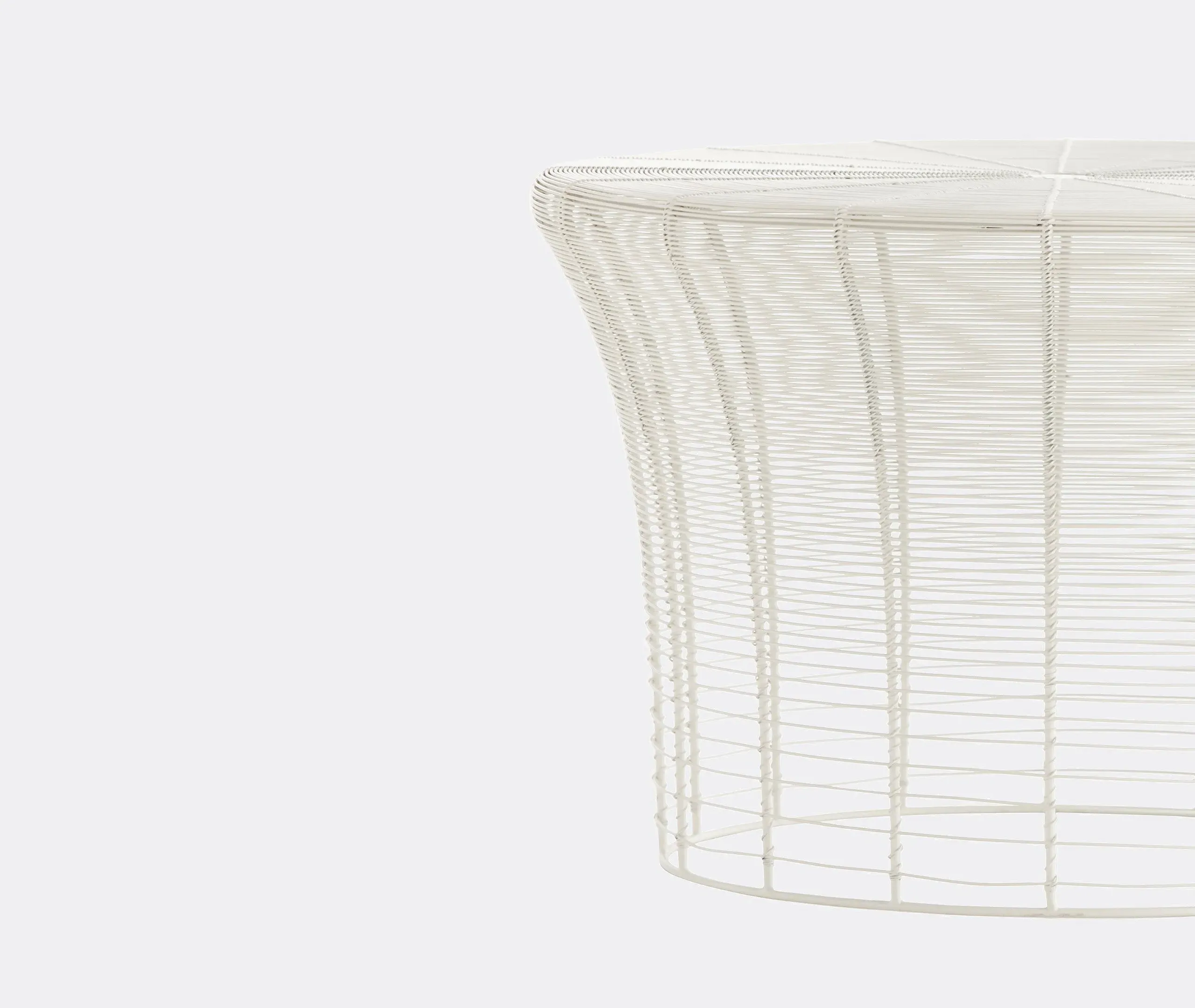 High Side Table - White, Steel Wire