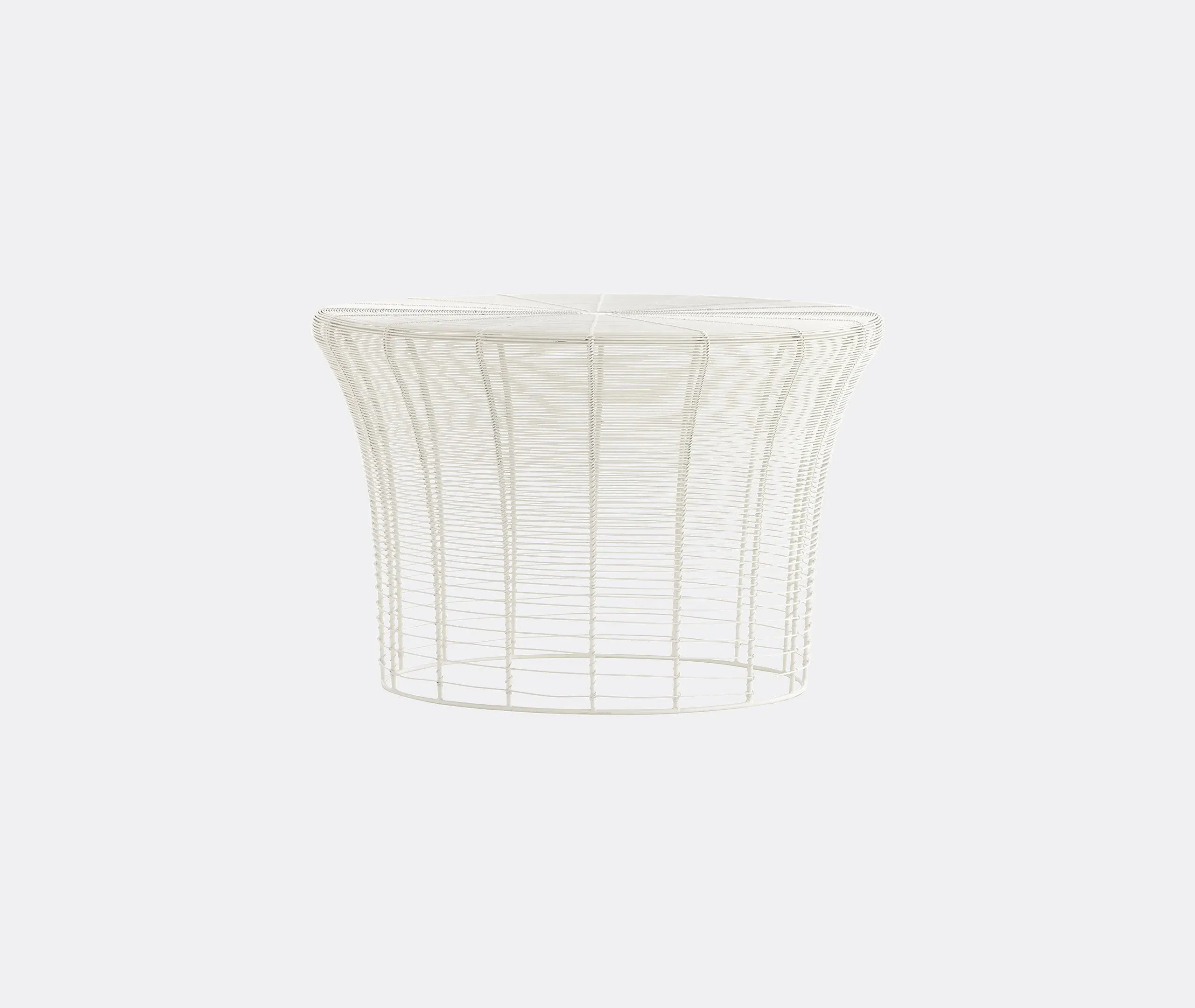 High Side Table - White, Steel Wire