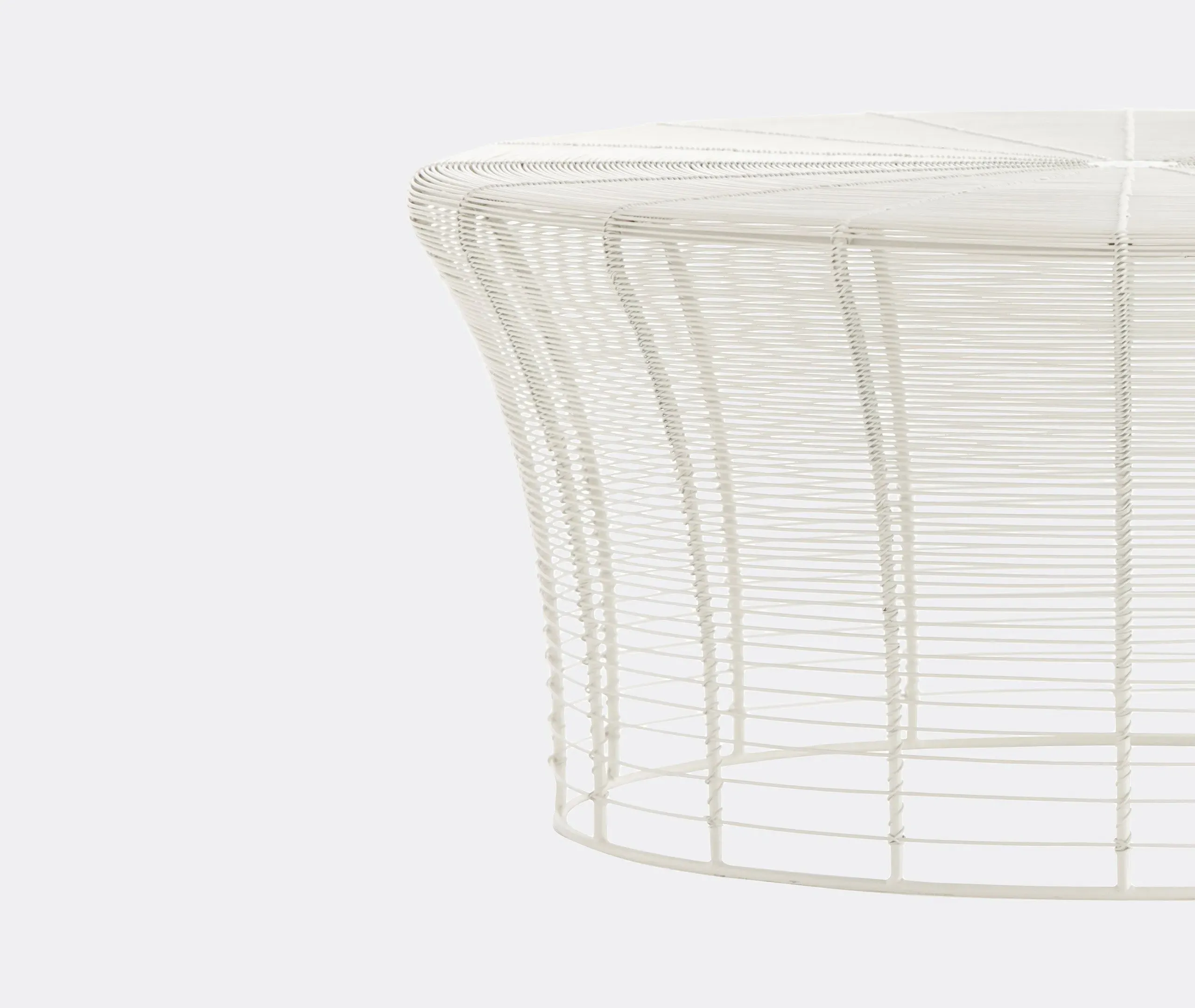 Low Coffee Table - White, Steel Wire