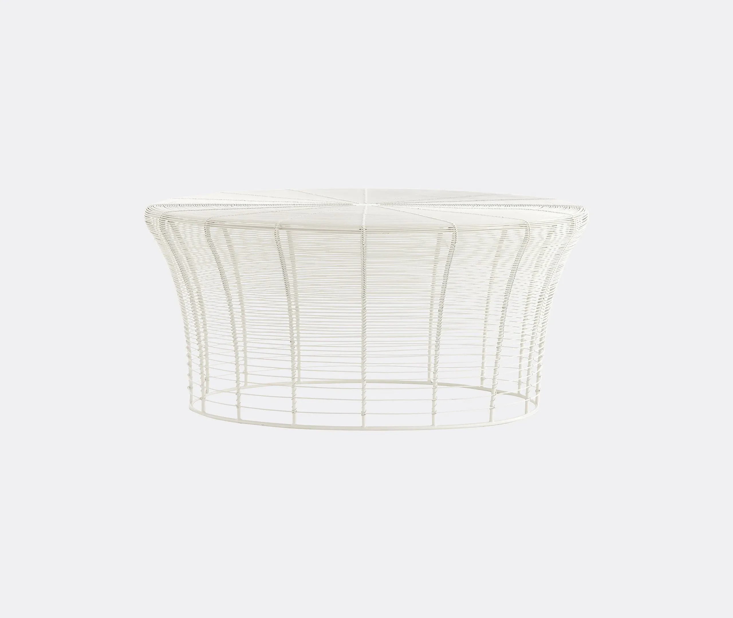 Low Coffee Table - White, Steel Wire