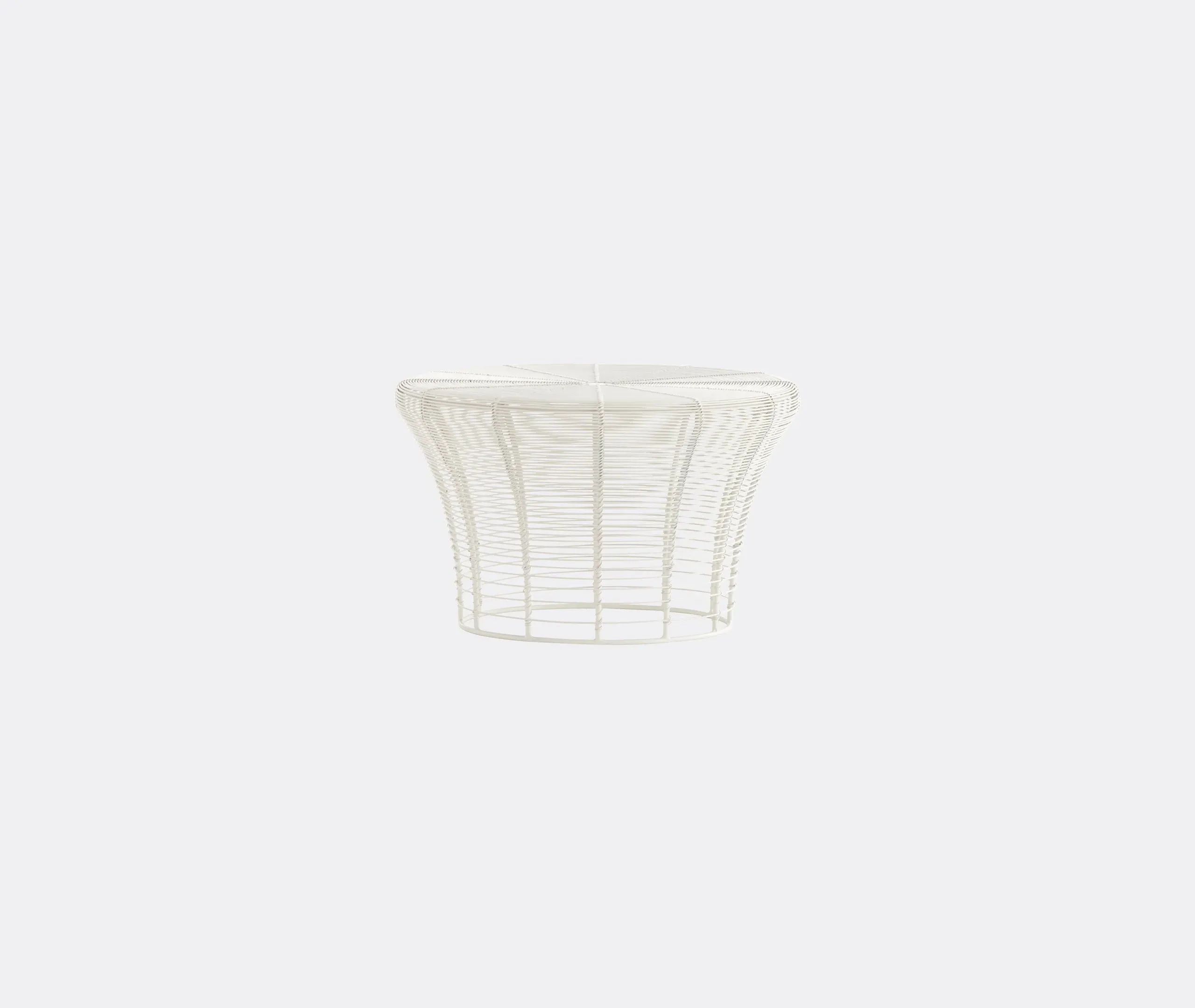 Low Stool - White, Steel Wire image