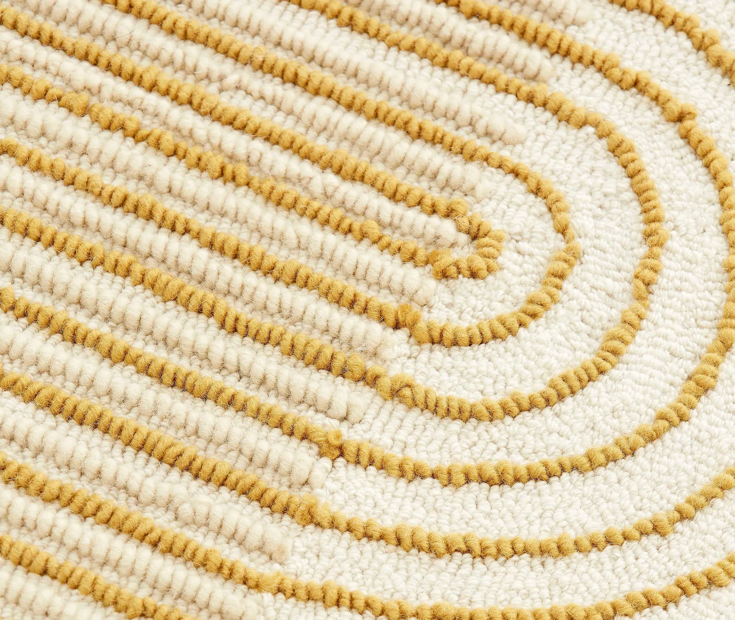 Ply Rug with Textured Pattern - Yellow, Wool