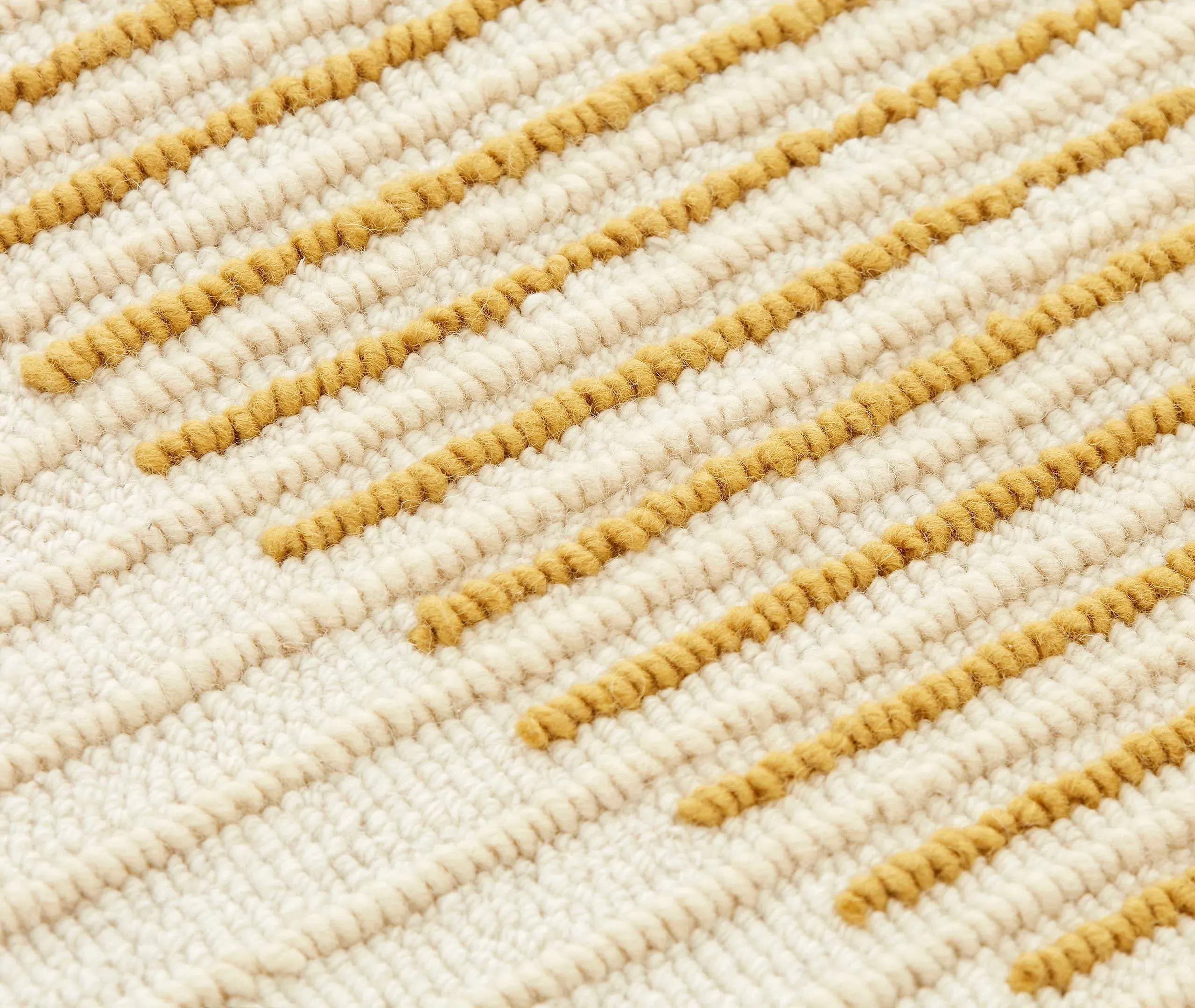 Ply Rug with Textured Pattern - Yellow, Wool