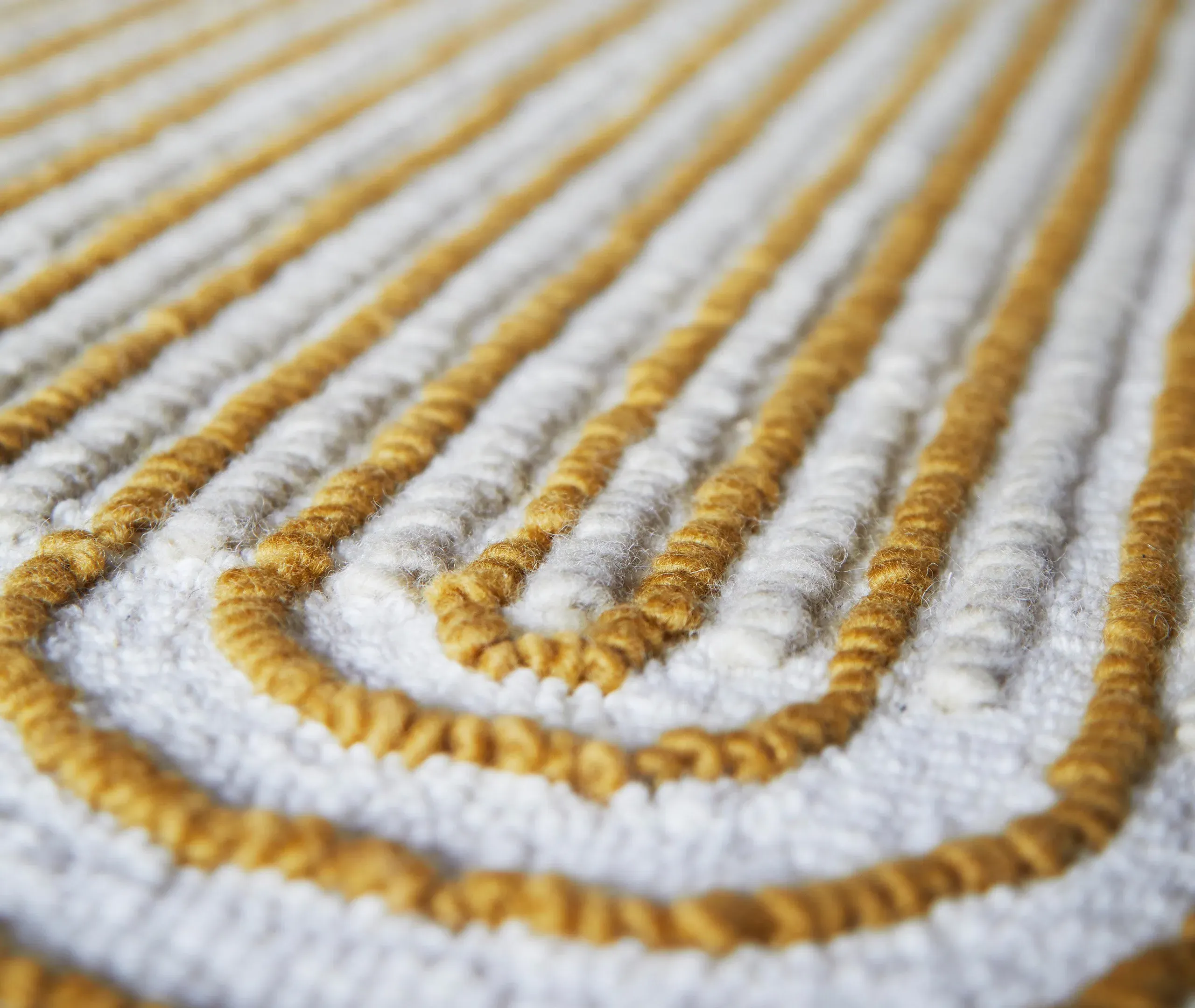 Ply Rug with Textured Pattern - Yellow, Wool