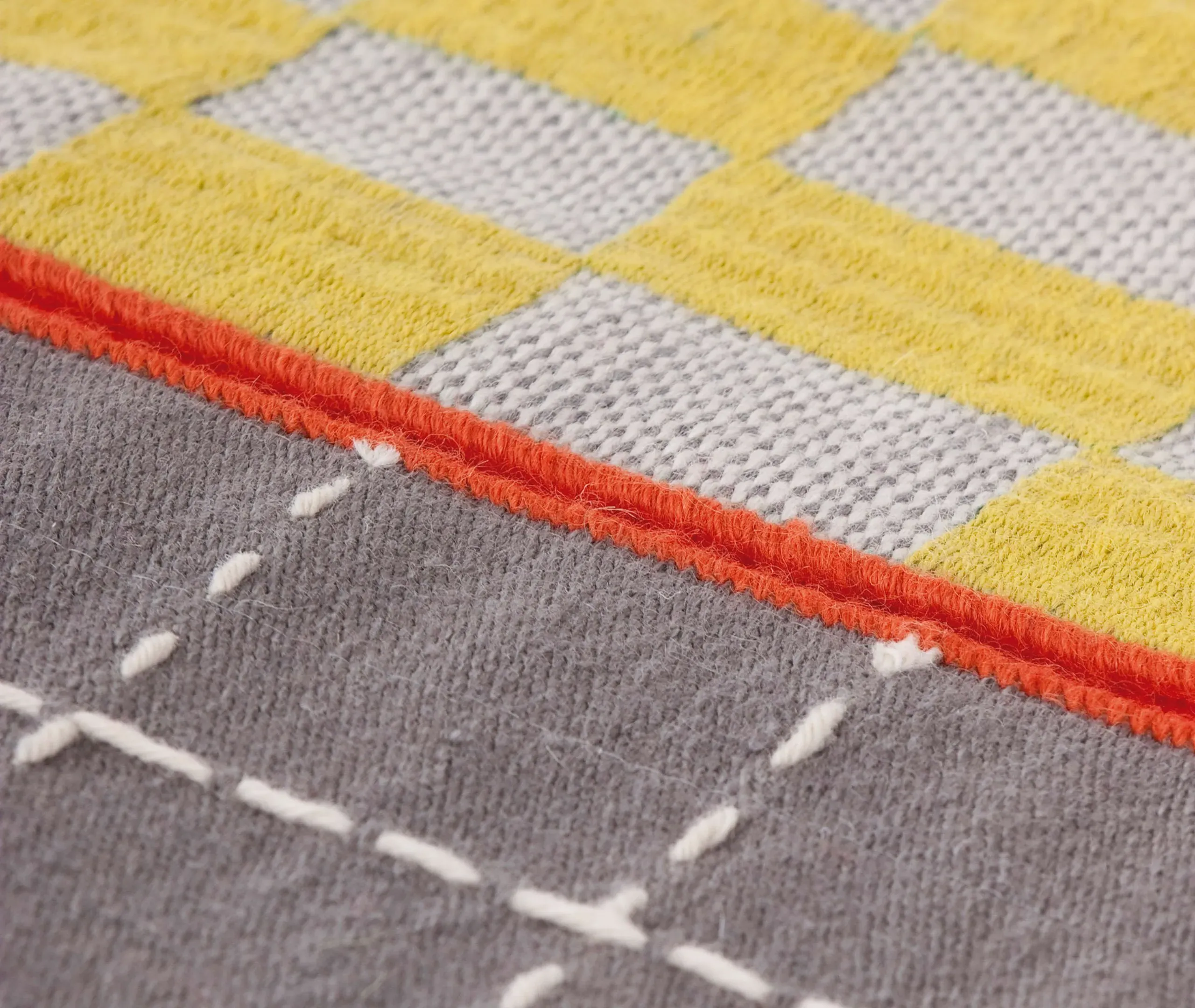 Runner Rug with Hand Embroidery - Multicolor, Wool