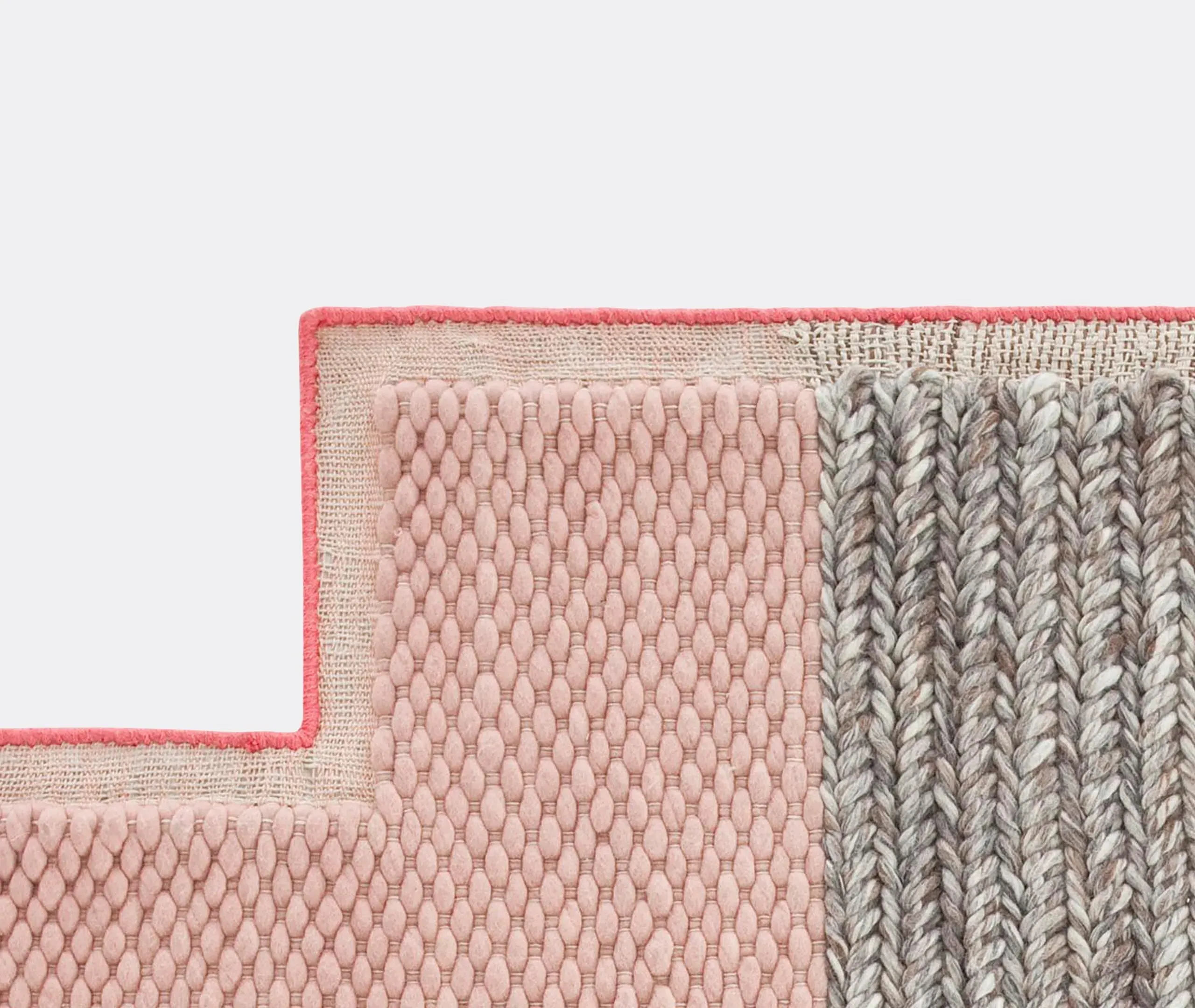 Space Mangas Square Plait Pink Rug - Multicolor, Wool alternate view
