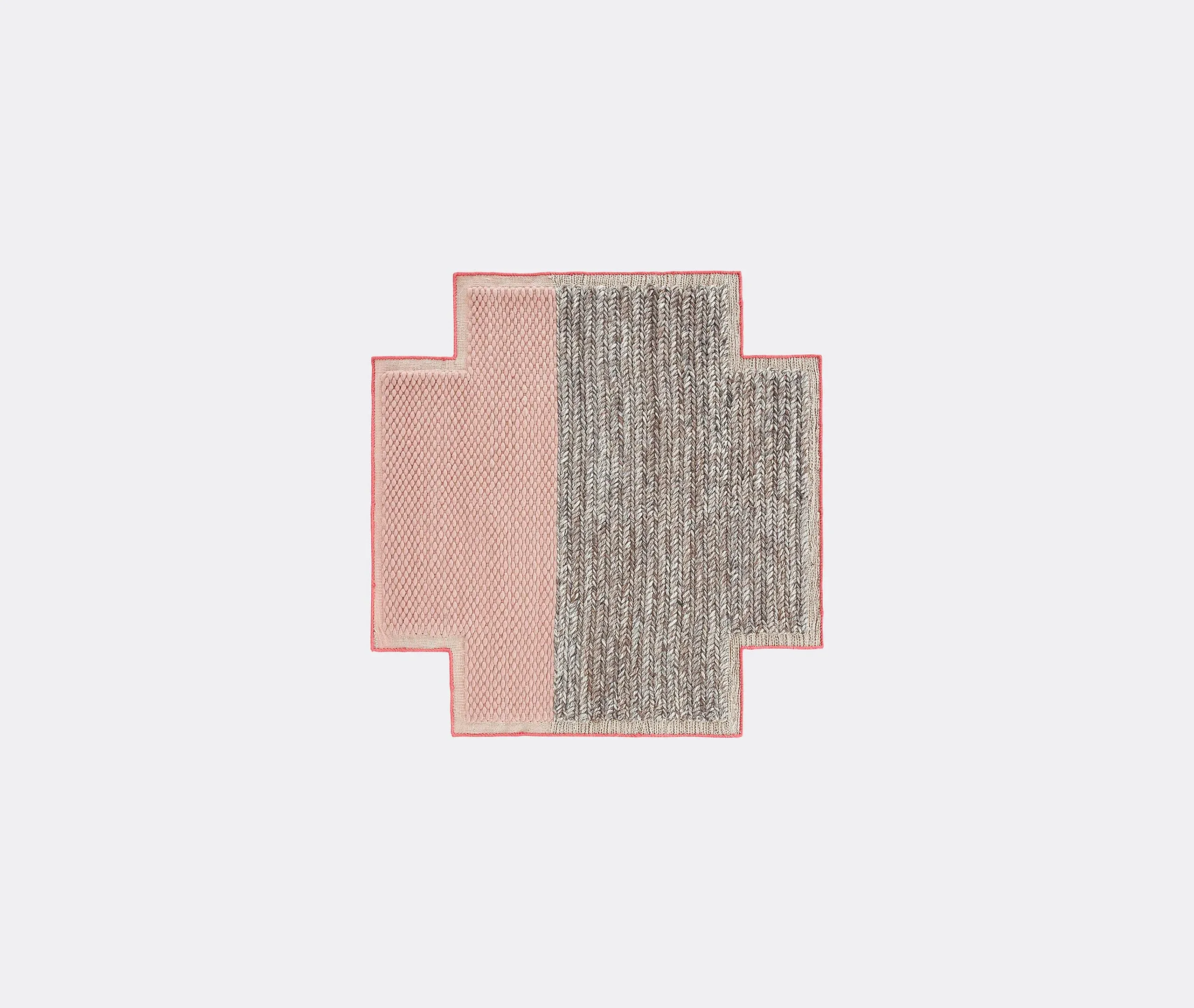Space Mangas Square Plait Pink Rug - Multicolor, Wool product