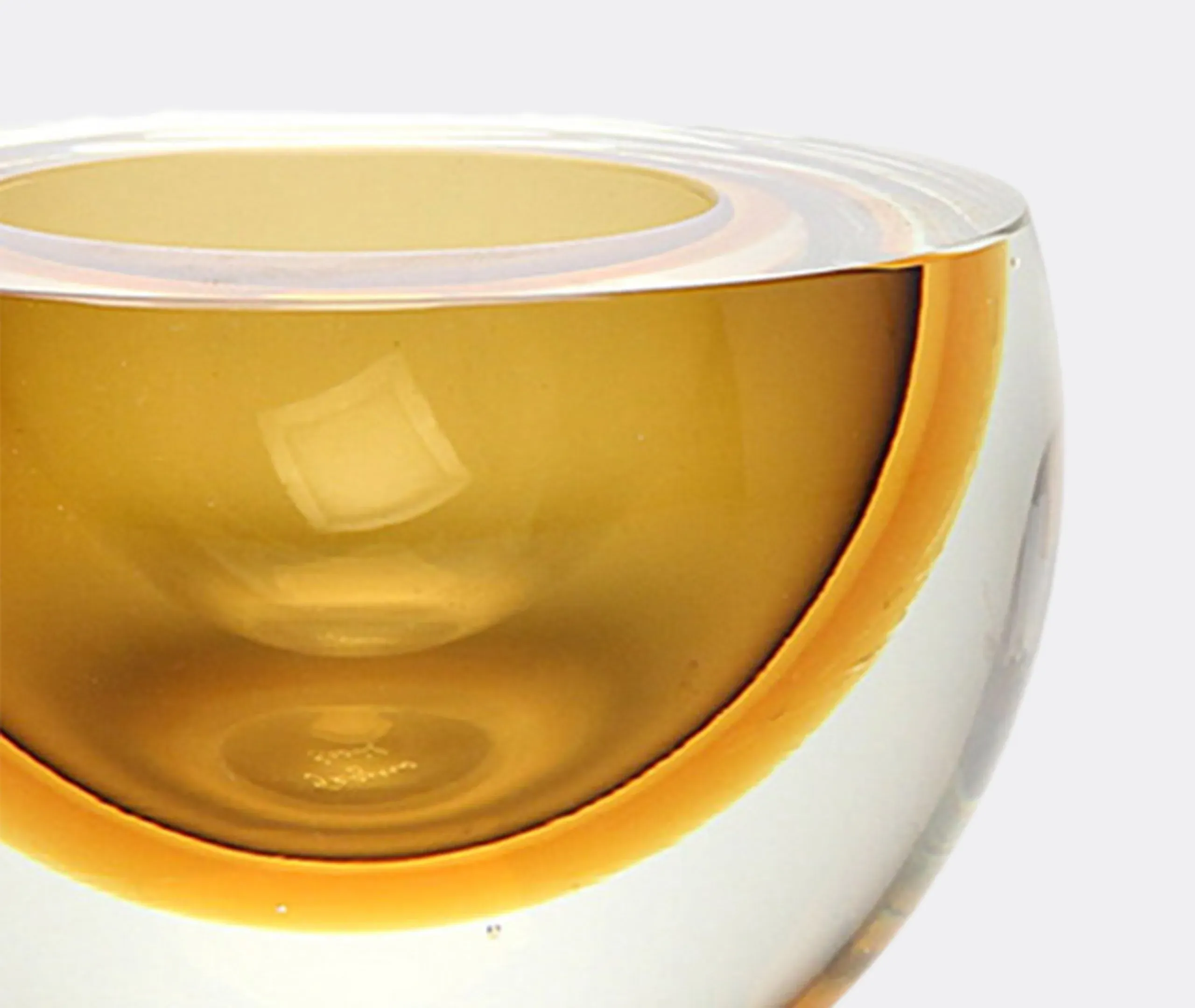 Bowl Drop Flat Vase - Brown, Crystal Glass